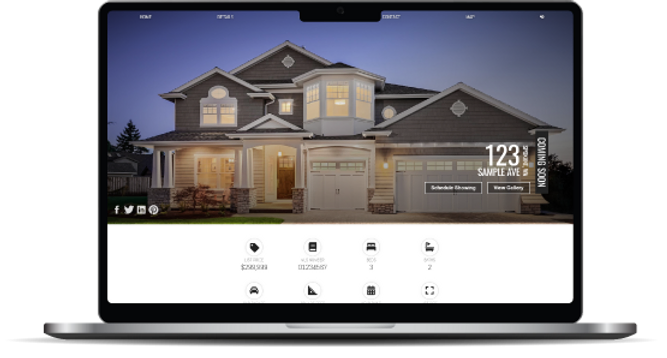 Alternate representative property website design displayed on a laptop