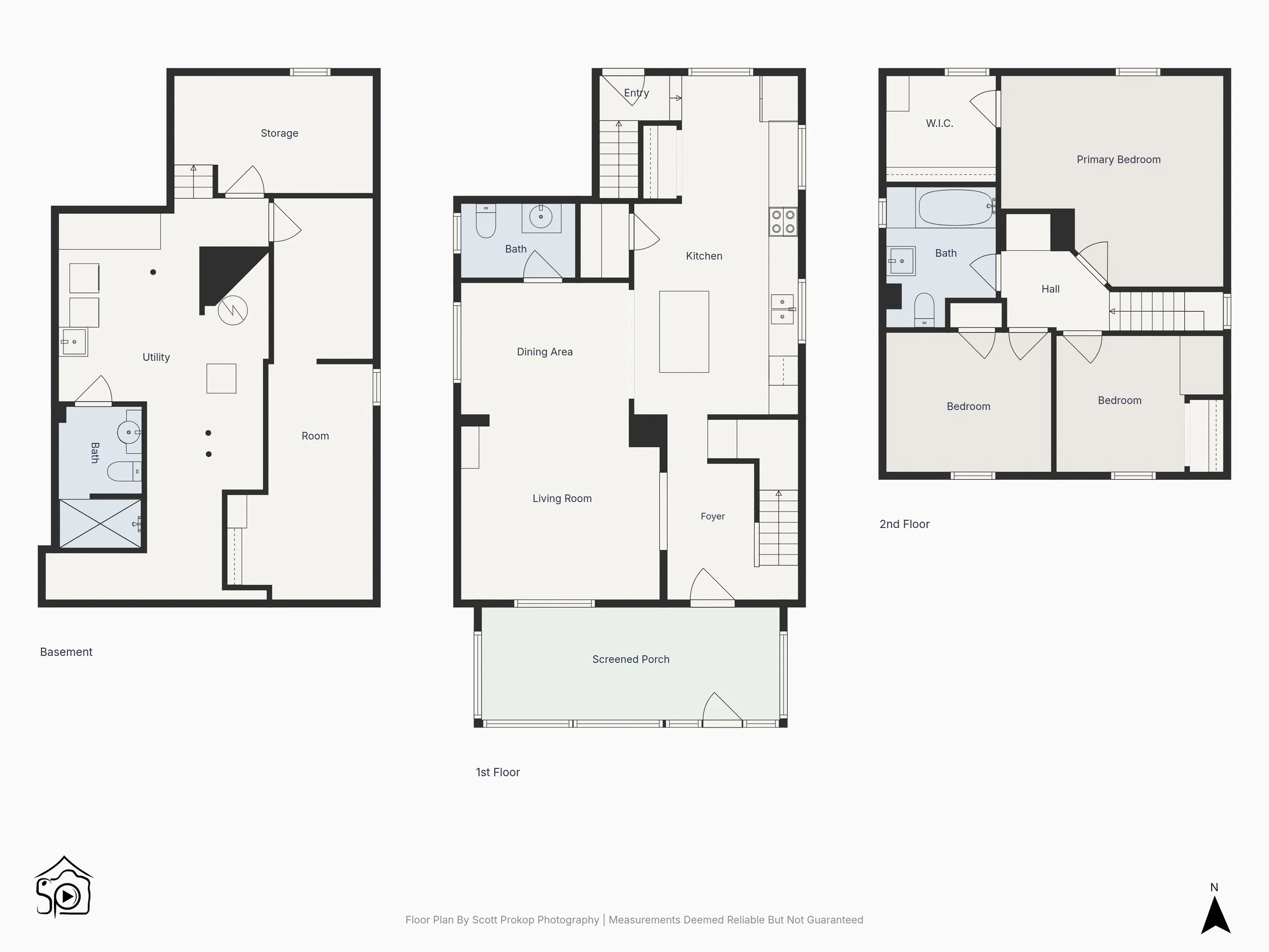 Floor plan with bedrooms, family and living rooms, kitchen, dining, screened porch, pool—ask about real estate photography pricing.