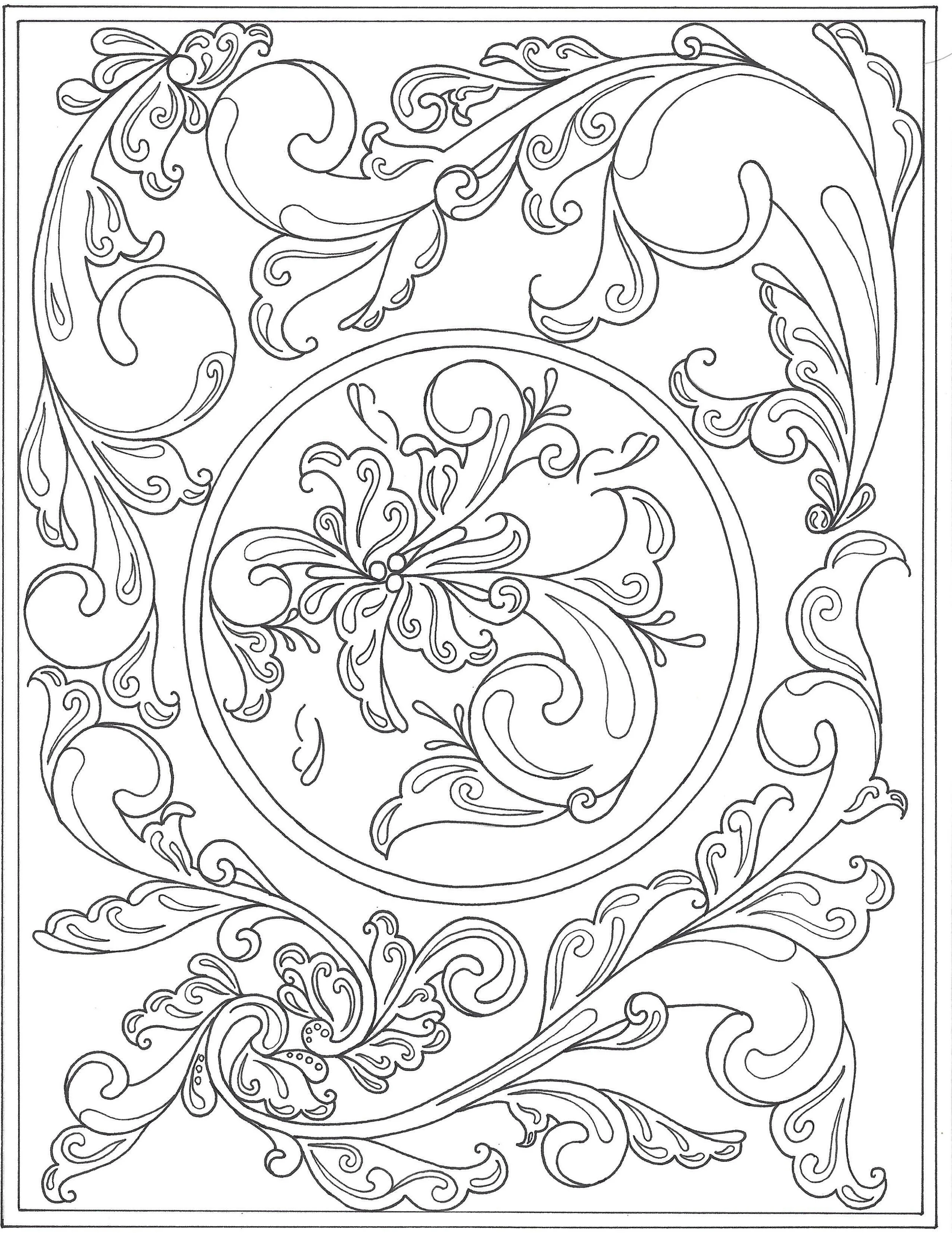 Rosemaling Coloring Page #2