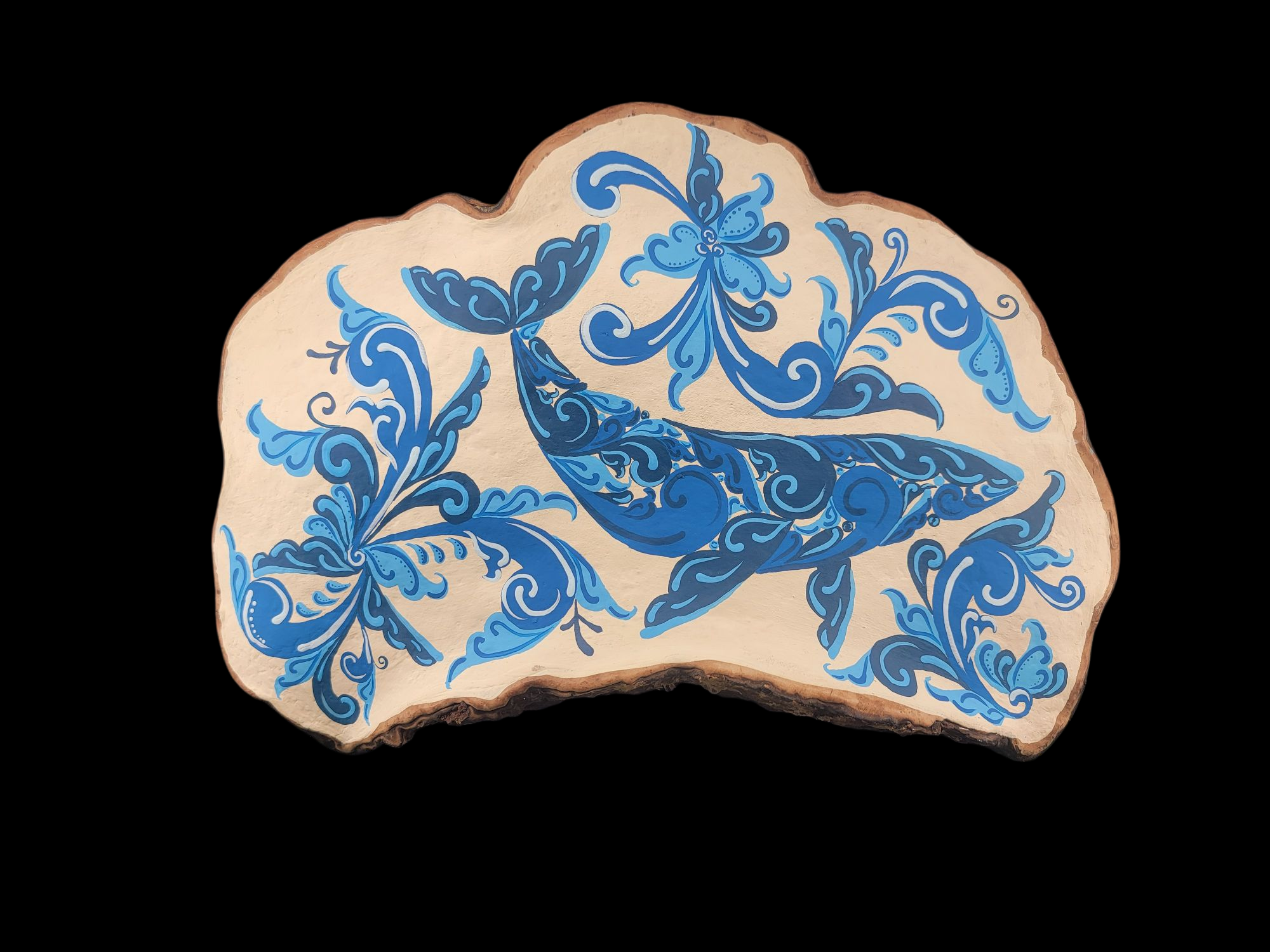 Whale and Rosemaling on an Artist's Conk