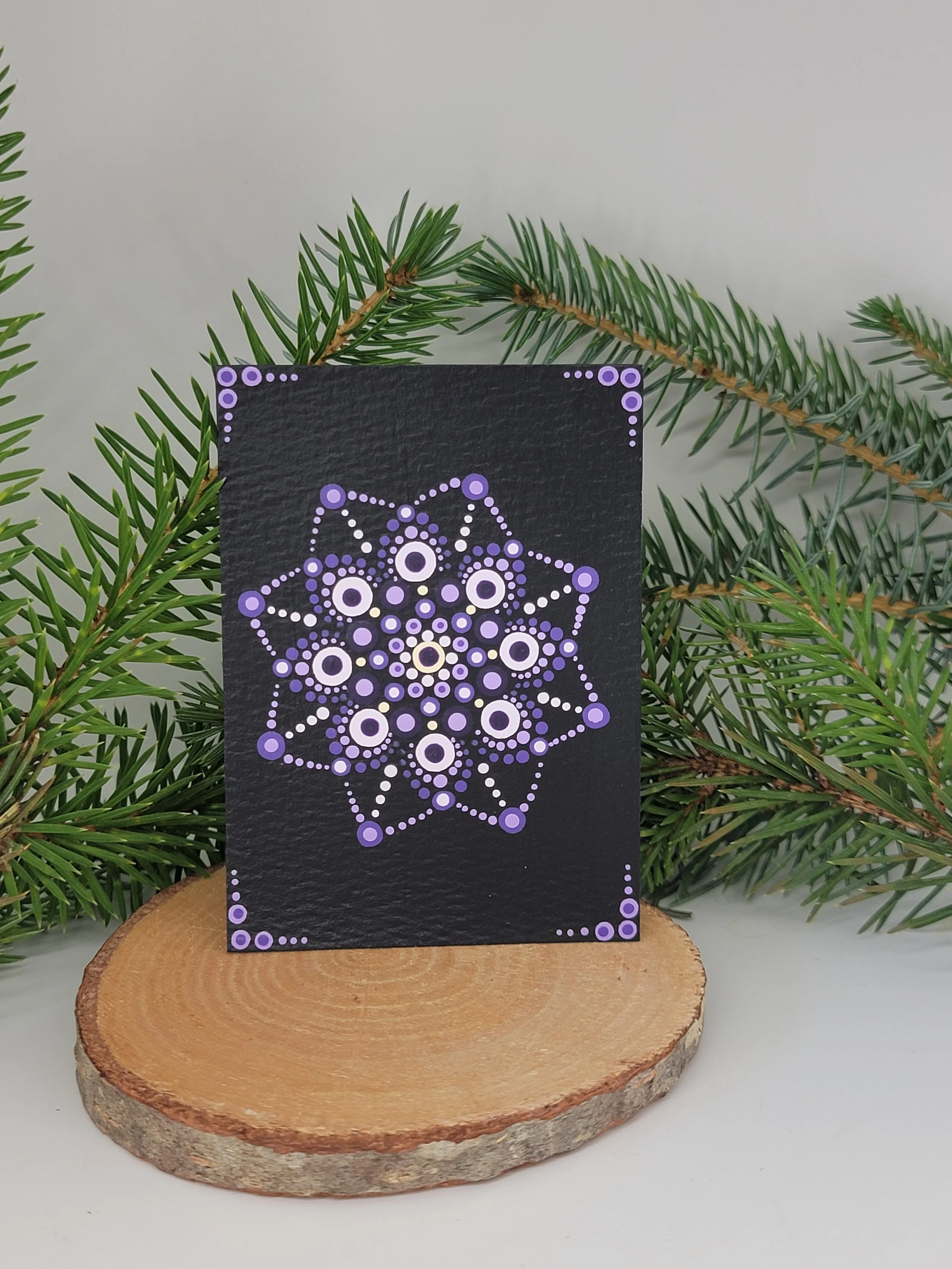 Violet Orbit – Original Hand-Painted Purple Dot Art ACEO