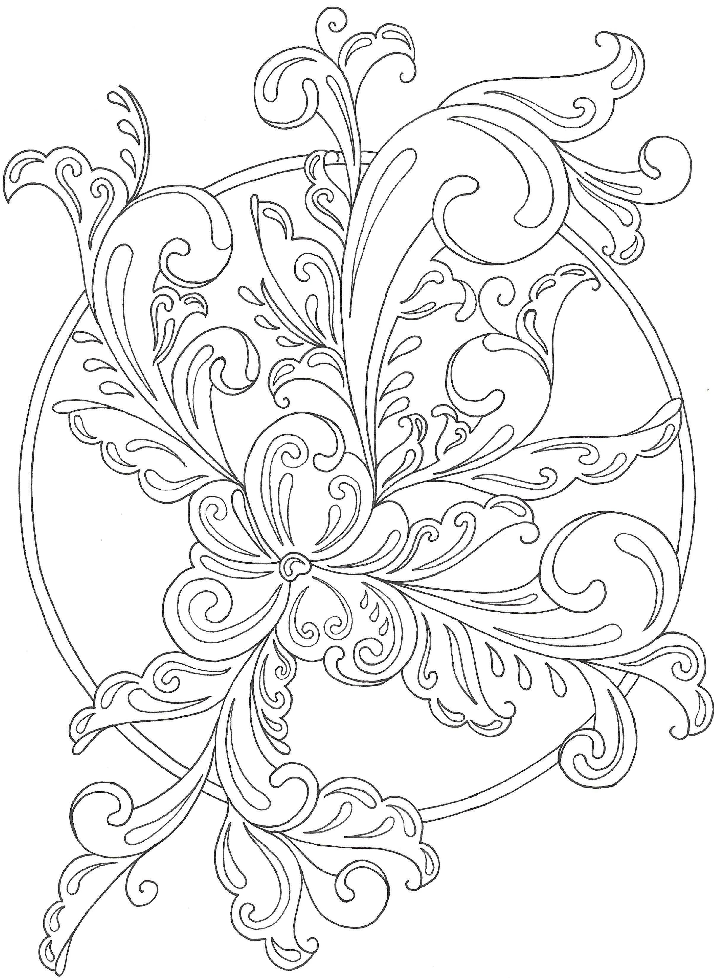 Rosemaling Coloring Page #3