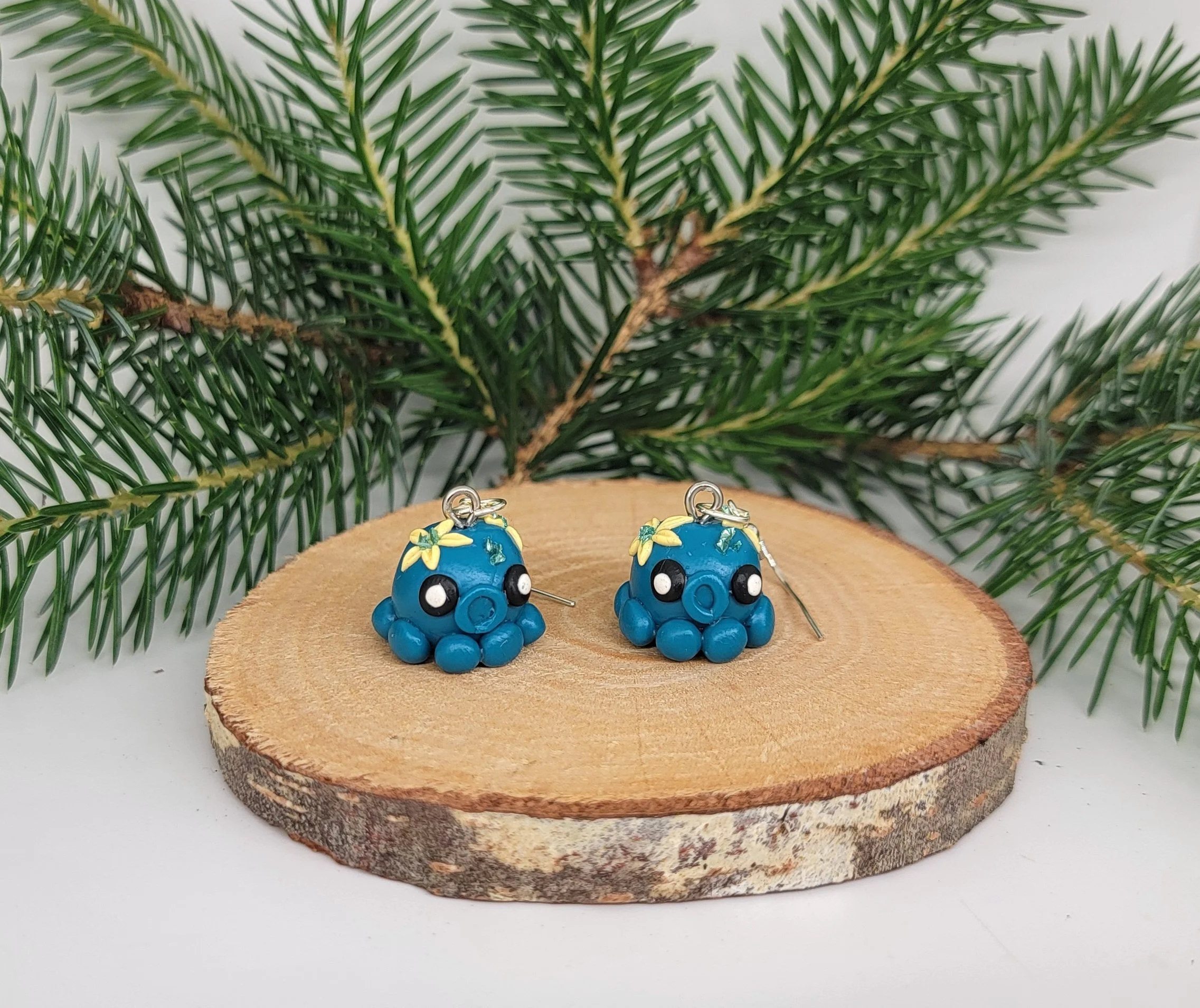Handmade Polymer Clay Octopus Earrings | Hypoallergenic Ocean Jewelry | Original Design