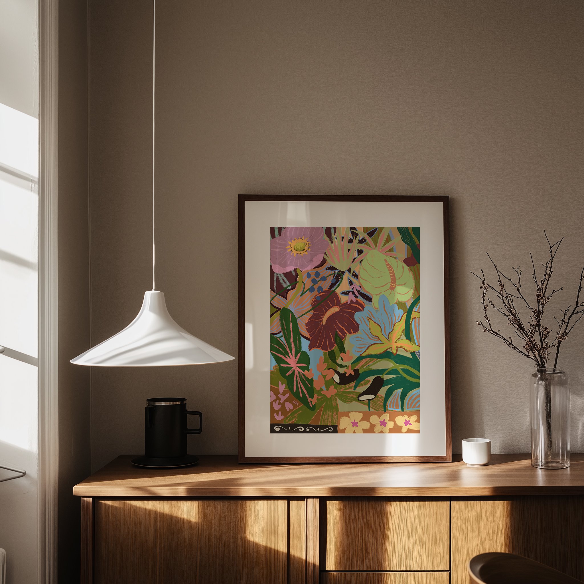 Abstract wildflower bouquet in a cacophony of colour and form.