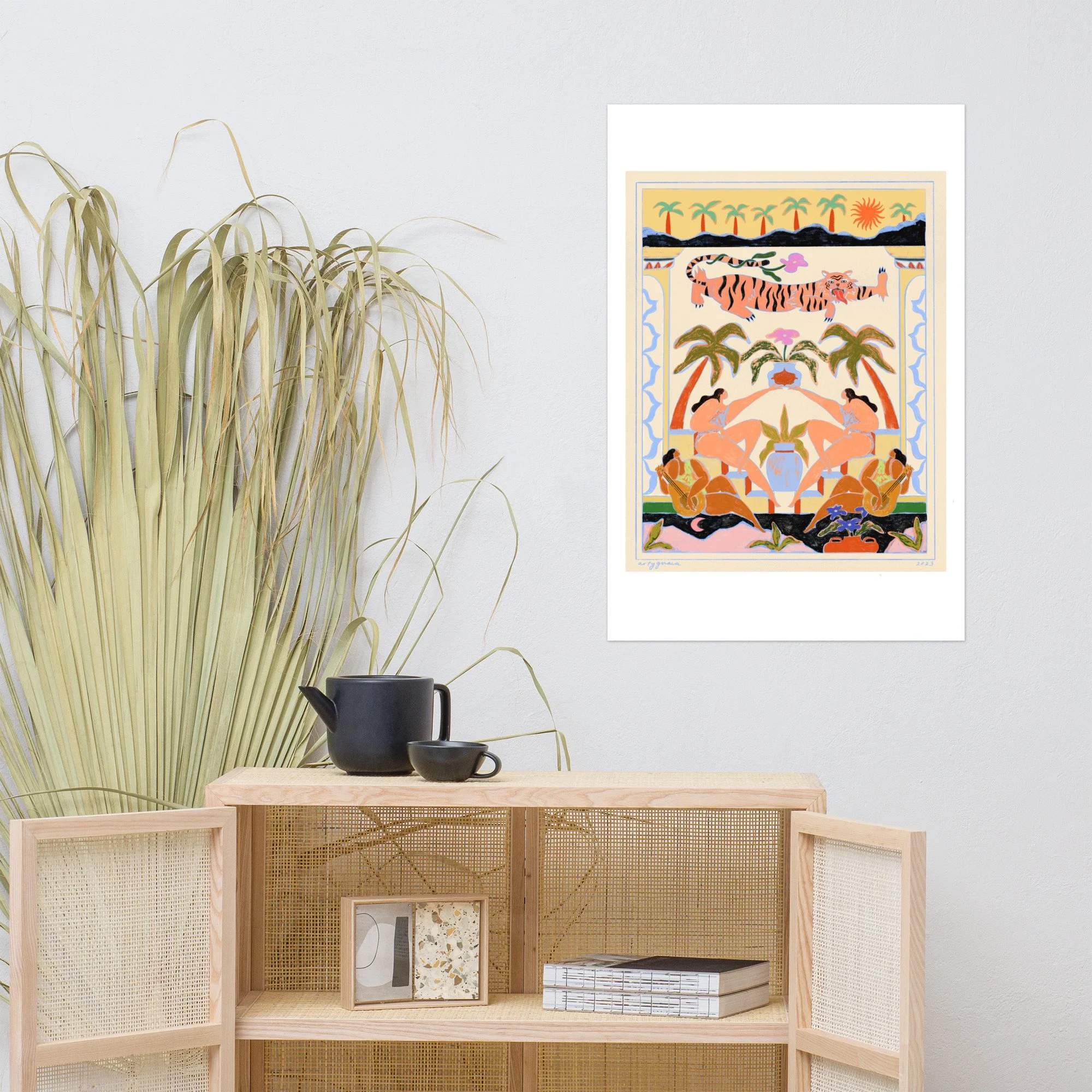 Tropical Serenade Art Print | Vibrant Tropical Decor | Whimsical
