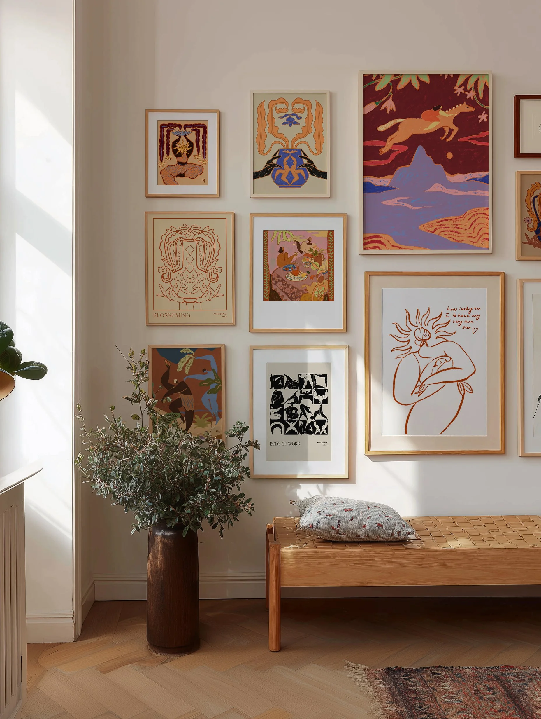 Mother and child bathed in warm sunlight, symbolising love and nurture.