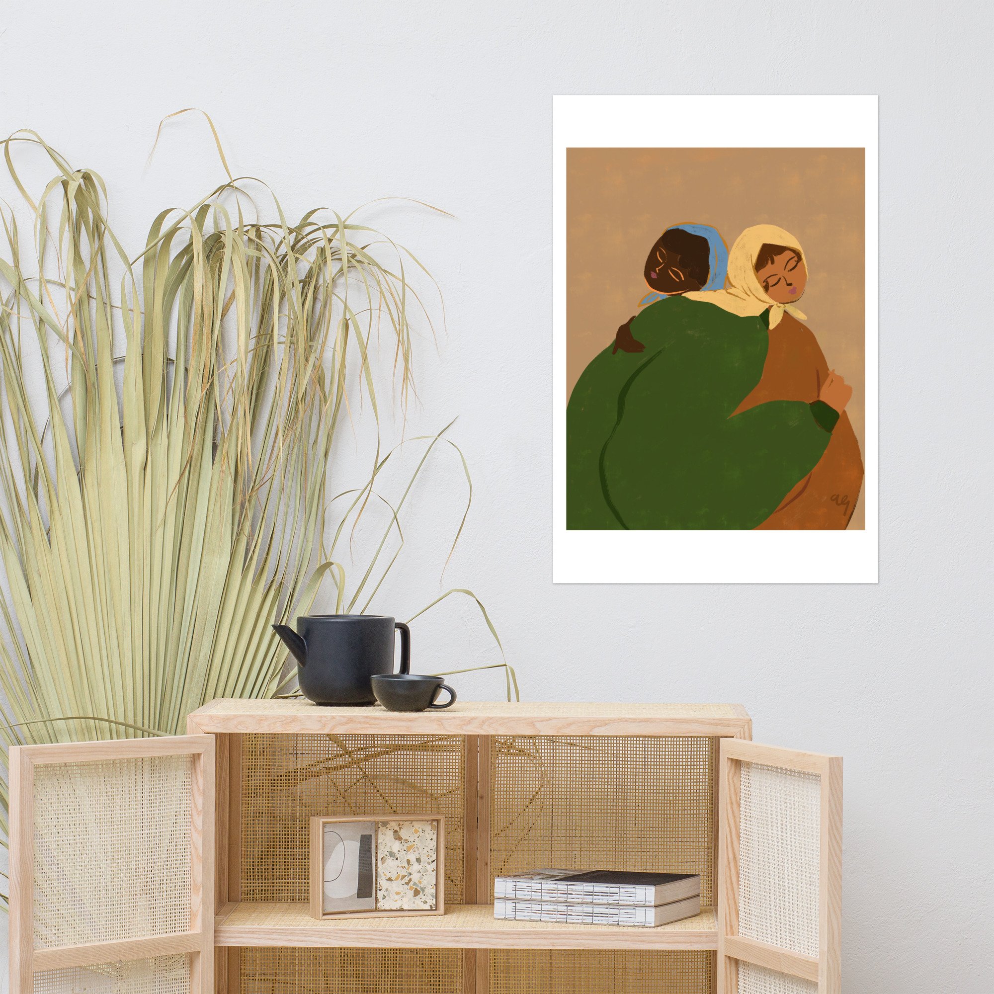 The Hug – Whimsical Art Print | Female Artist Paintings | Bold