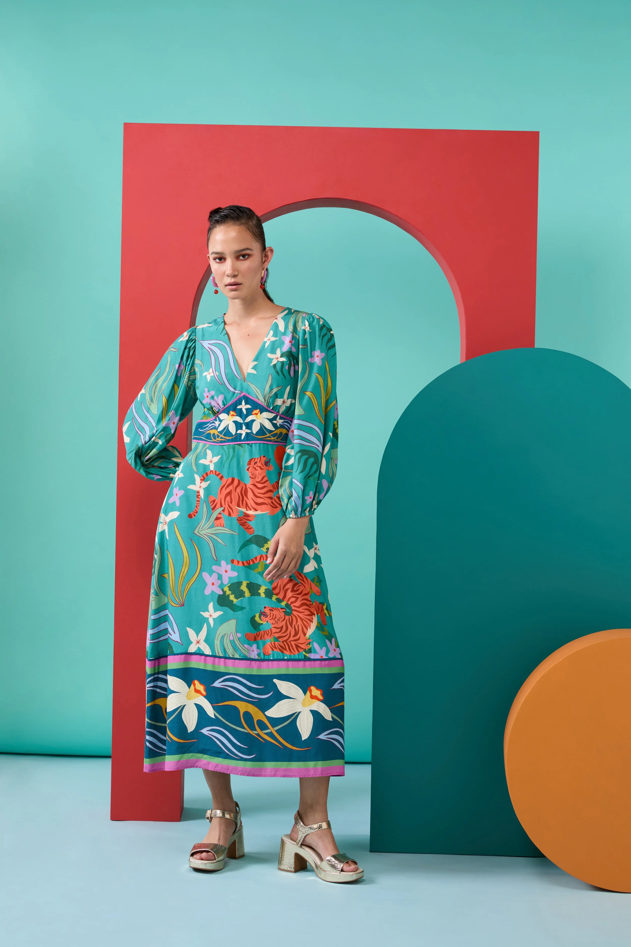 Arty Guava x Gorman collaboration featuring vibrant, joyful art inspired by movement, feminine energy, and playful expression. Colourful wearable art celebrating harmony, creativity, and connection.