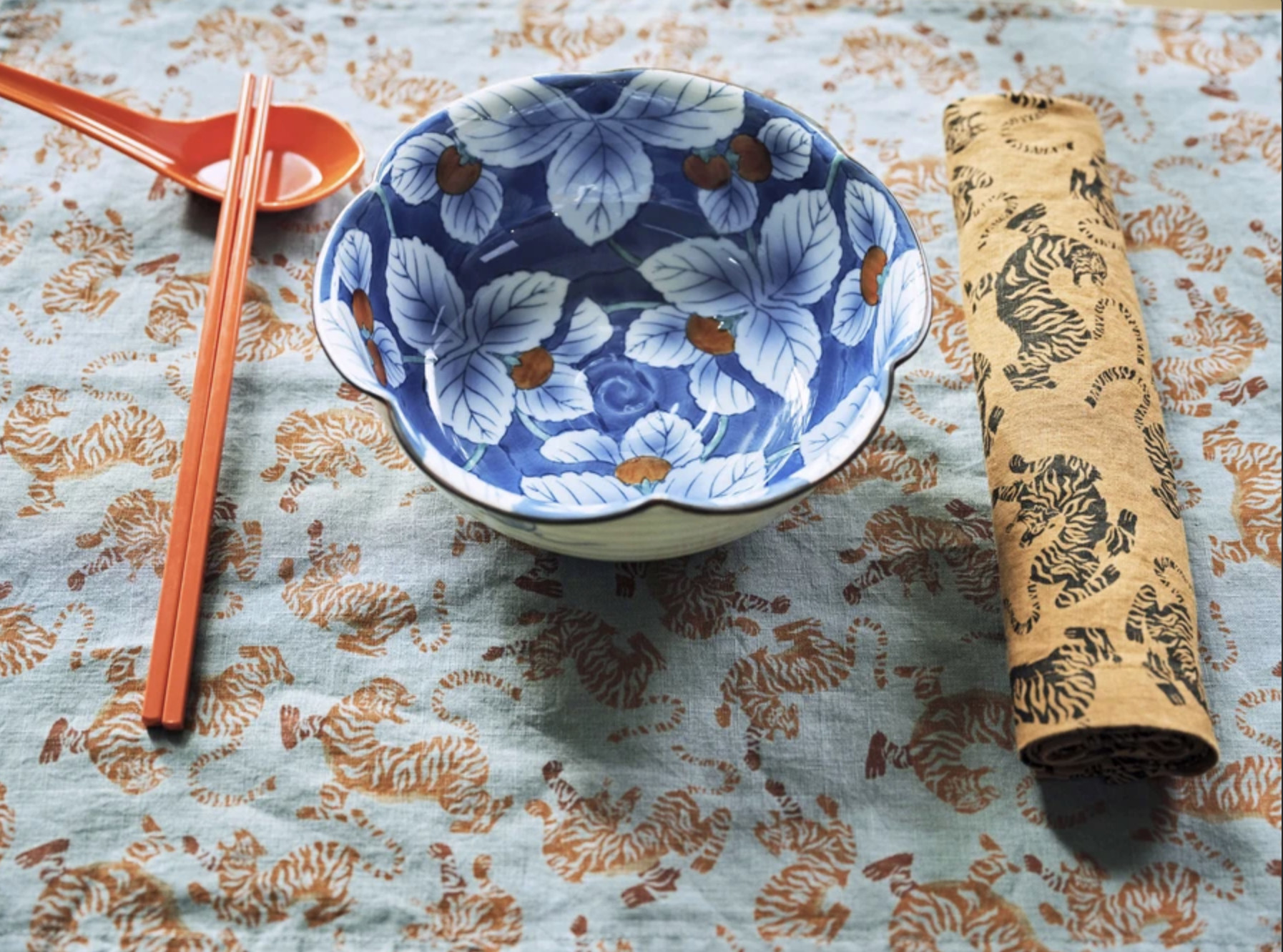 Add a fresh artistic flair to your home with Arty Guava’s bold designs on Ong Shunmugam’s napkins, placemats, and throw blankets.