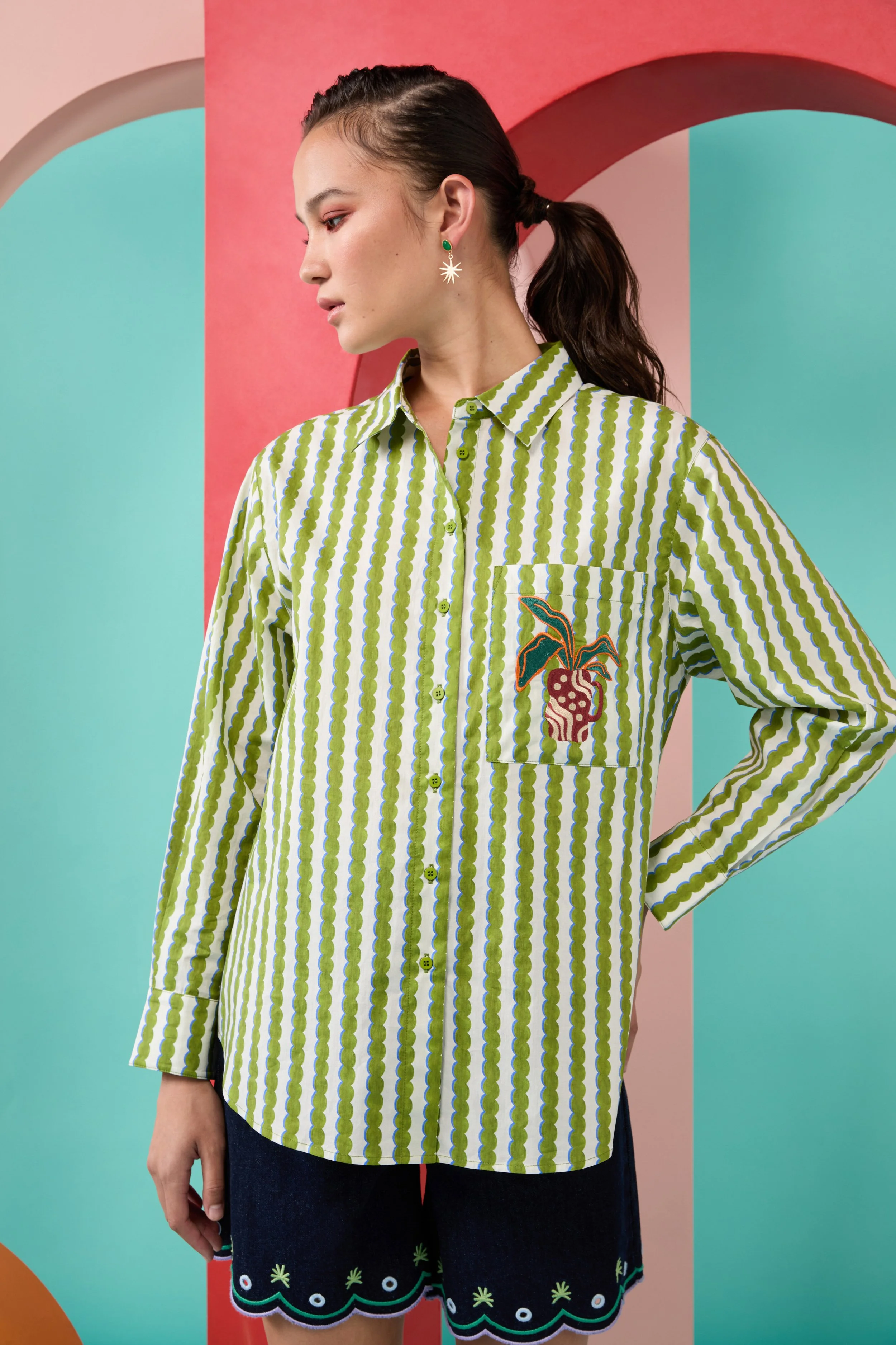 Arty Guava x Gorman collaboration featuring vibrant, joyful art inspired by movement, feminine energy, and playful expression. Colourful wearable art celebrating harmony, creativity, and connection.