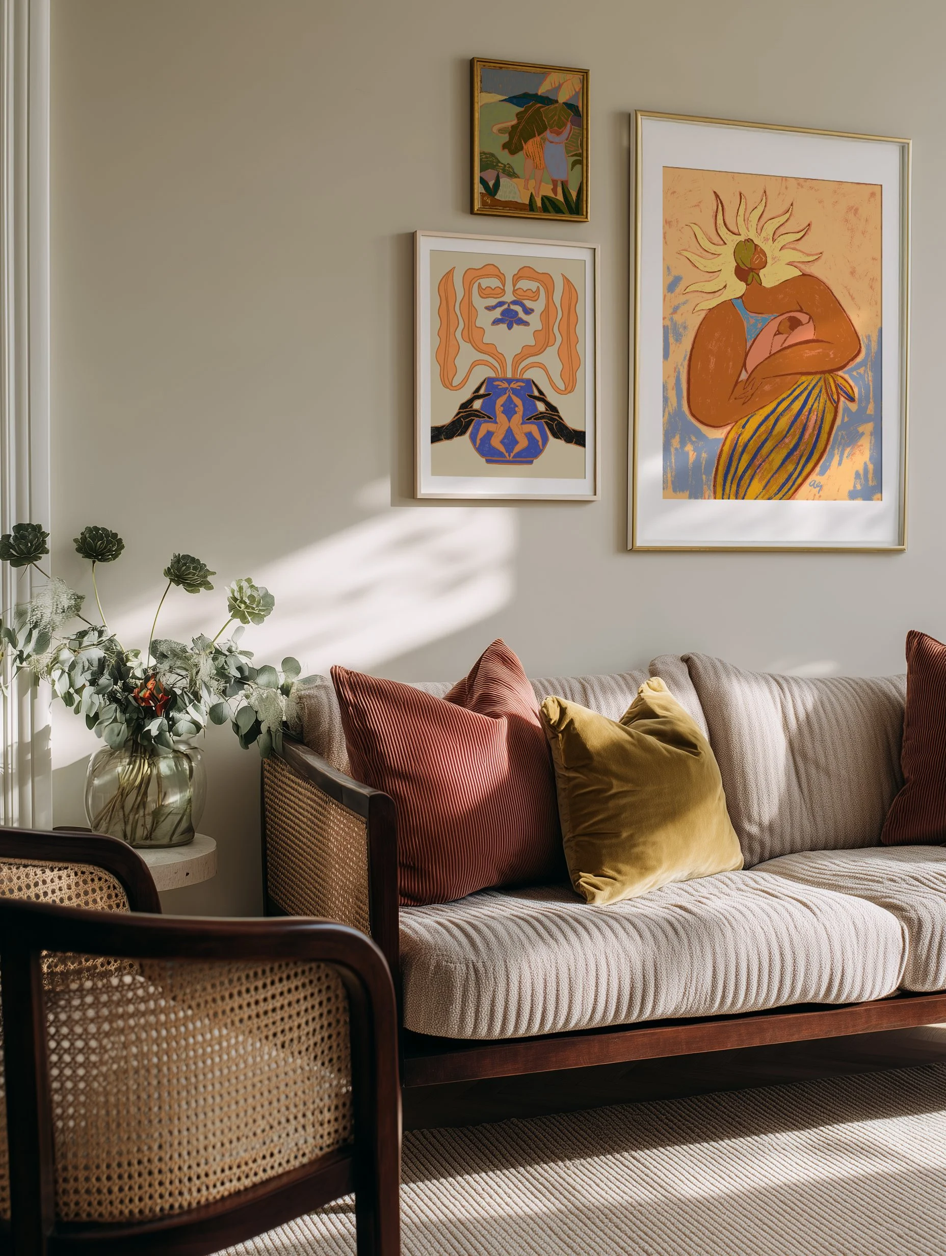 Mother and child bathed in warm sunlight, symbolising love and nurture.