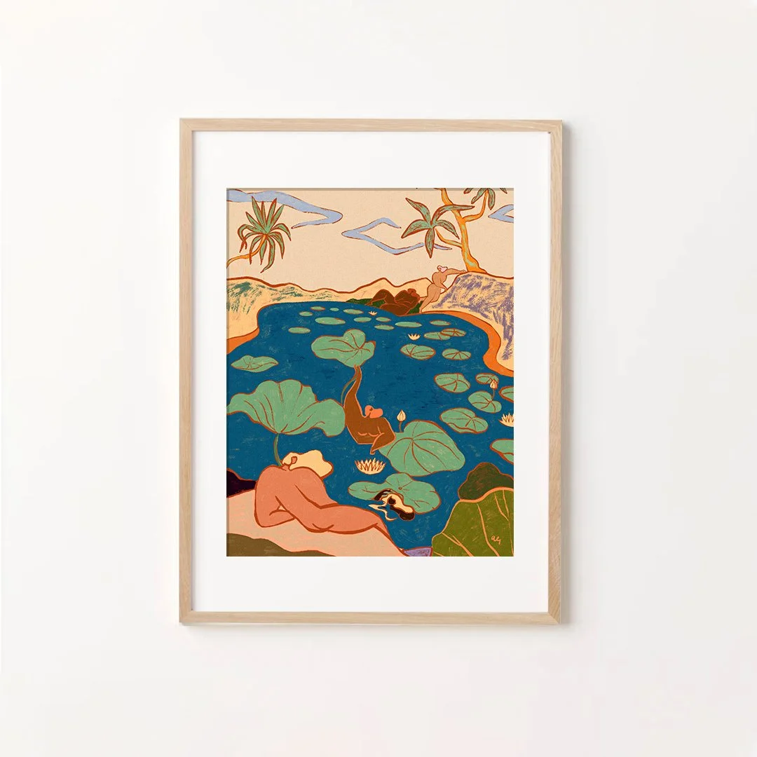 By The Lily Pond Art Print