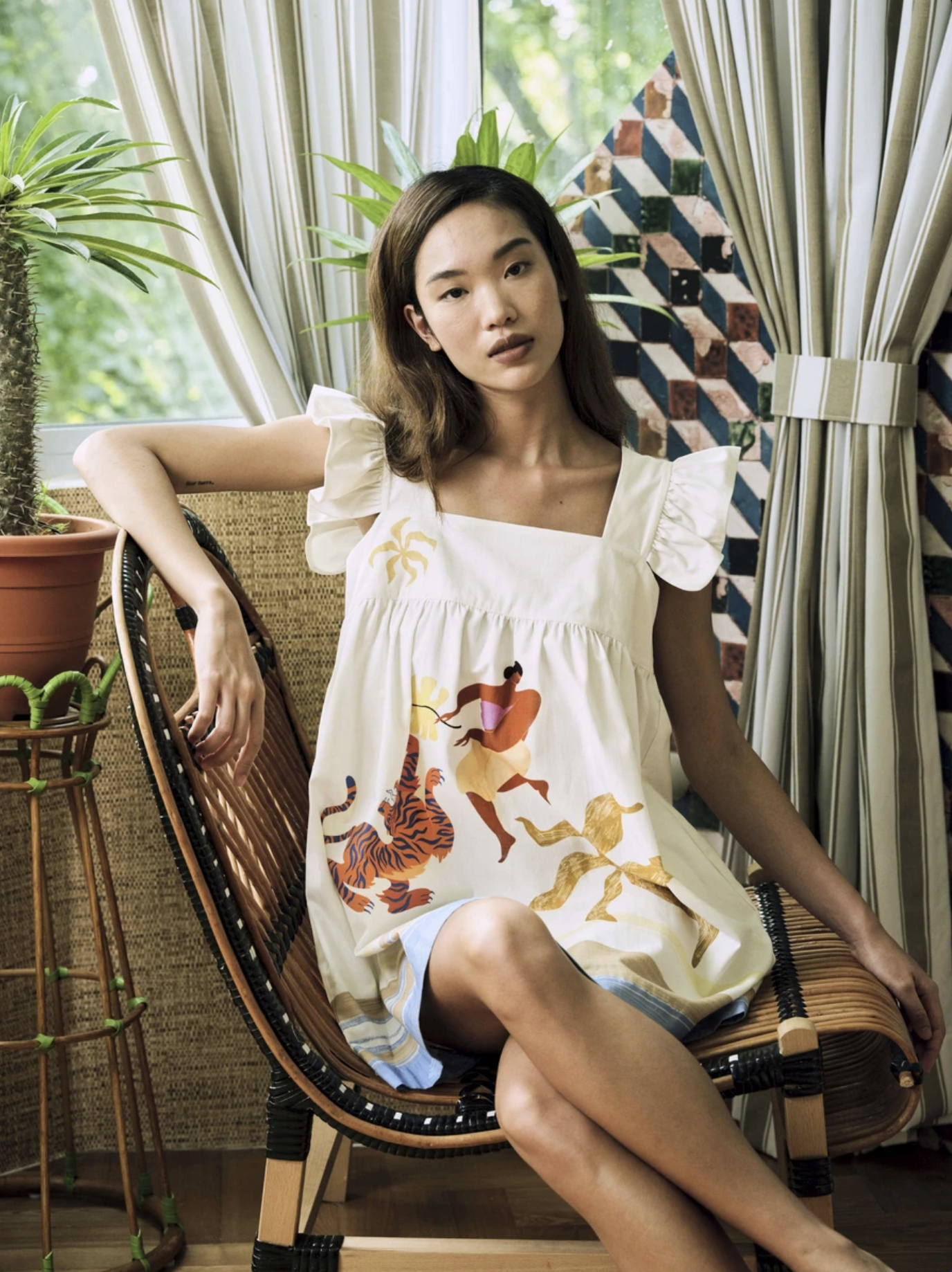 Bold, creative illustrations by Arty Guava enhance Ong Shunmugam’s luxury apparel, adding vibrant Malaysian-inspired flair.