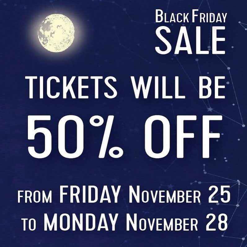 ✨BLACK FRIDAY SALE!✨

Tickets will be 50% OFF between Friday 09:00 (25.11.2022) and Monday 17:00 (28.11.2022) 🎟

Click the link in our bio to get your tickets! ⭐️

#Tickets #CallingUsHomeFamily #ANewDayIsDawning #MusicalTheatre #CallingUsHomeMusical