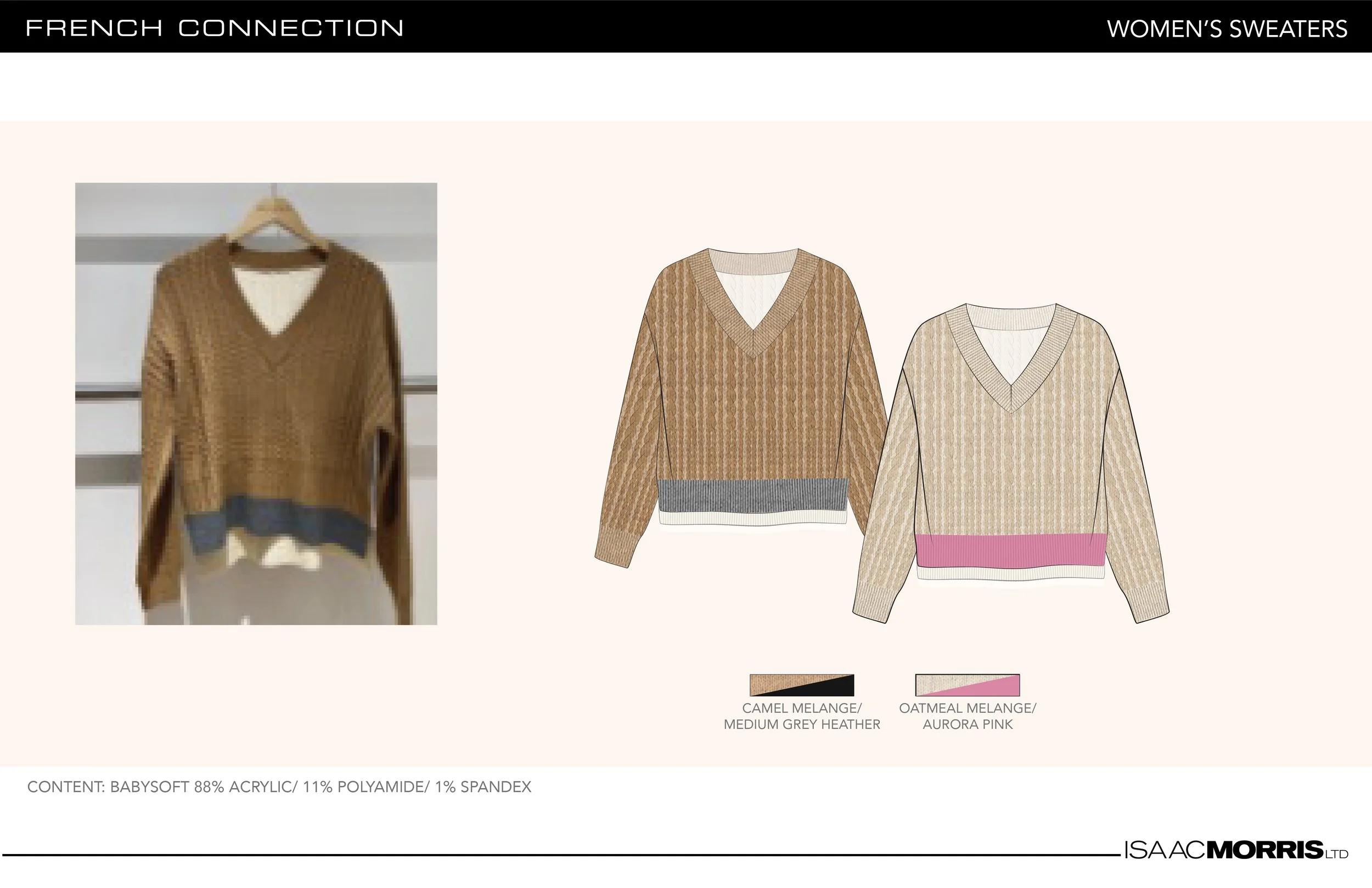 ROSS Womens Cable knit V Neck Jumper.jpg