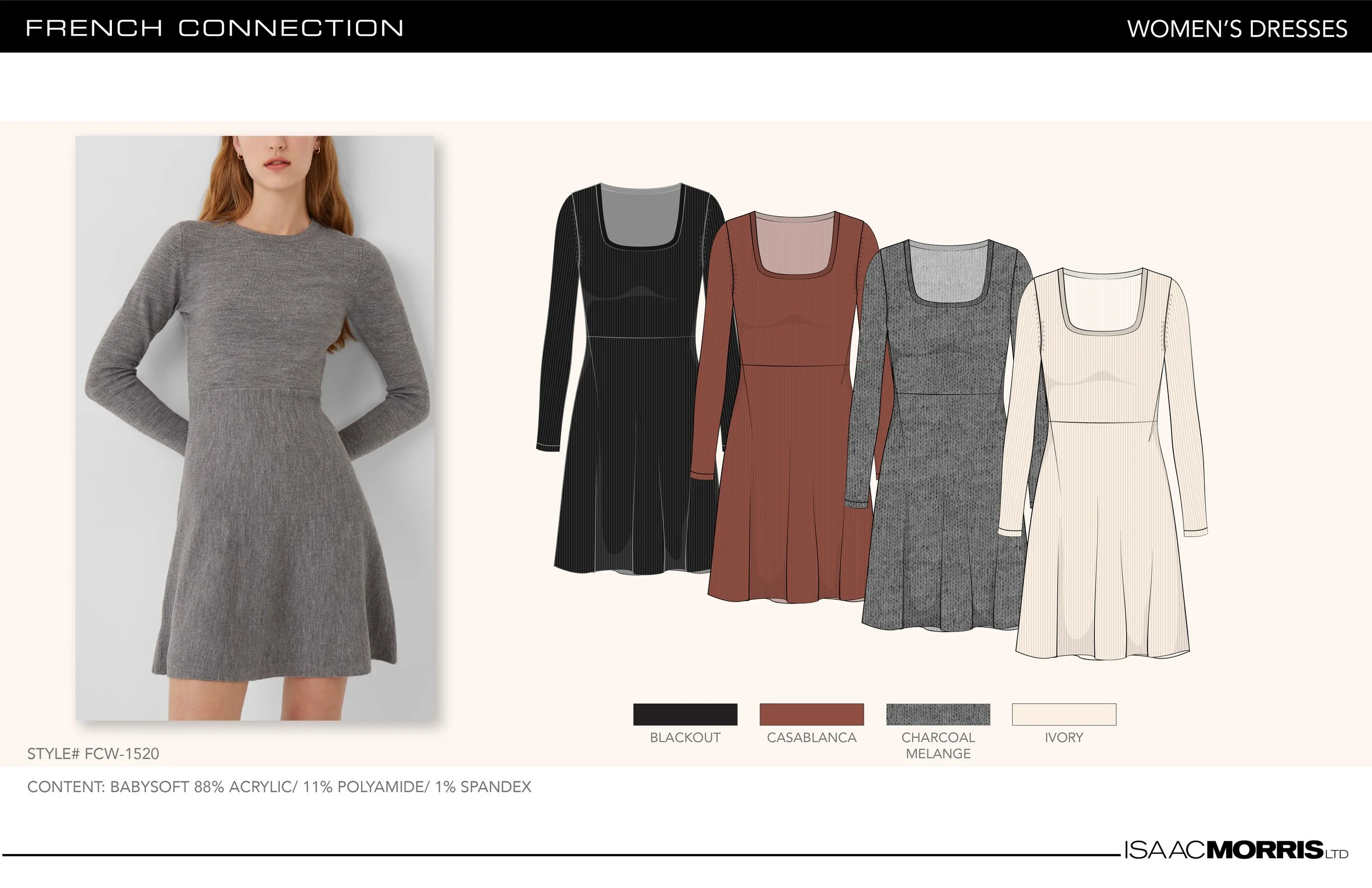 ROSS Womens Sweater Dress- Square neck Skater Mini.jpg