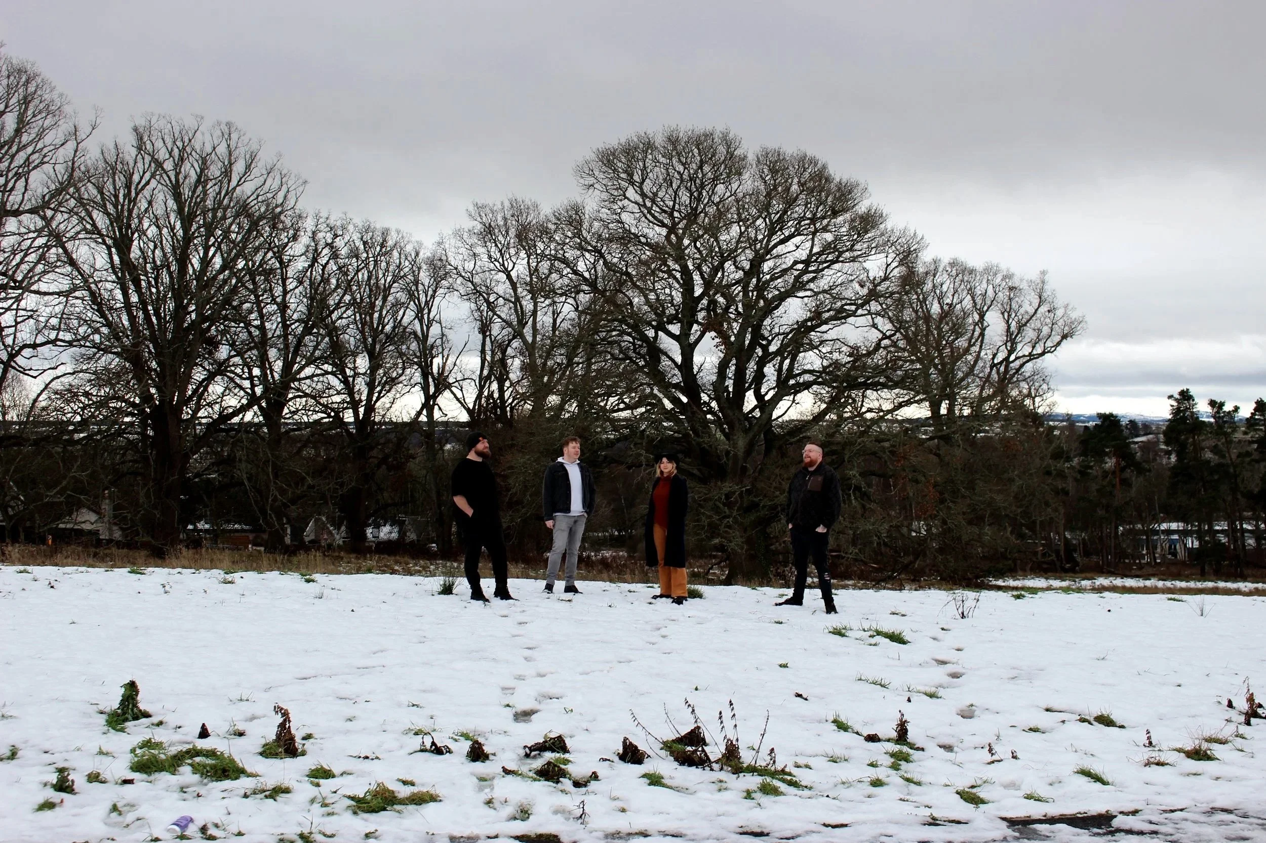 Lucid Liars at Dingwall, on a snowy winters day - credit Robbo Creative