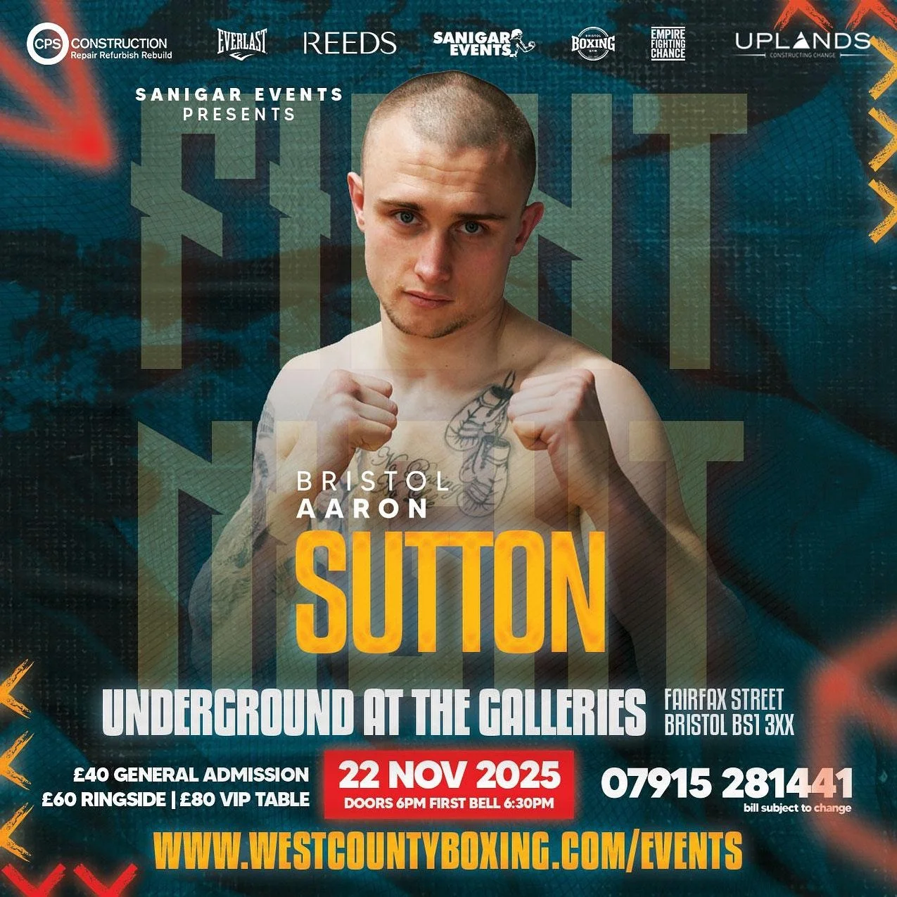 @aaronsutton122 returns to Bristol after a massive fight last time out VS the current British middleweight champion!🏆 Aaron is looking for titles himself and this will be a step closer to another big fight🥊