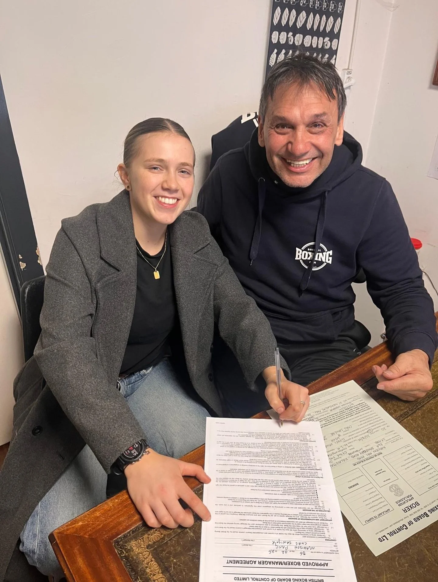 Former Welsh Champion Madi Pang from Bridgend signs a 3years management deal with Sanigar Events. We&rsquo;re happy to welcome her to the team and ready for some big nights! @mads_pang 🥊