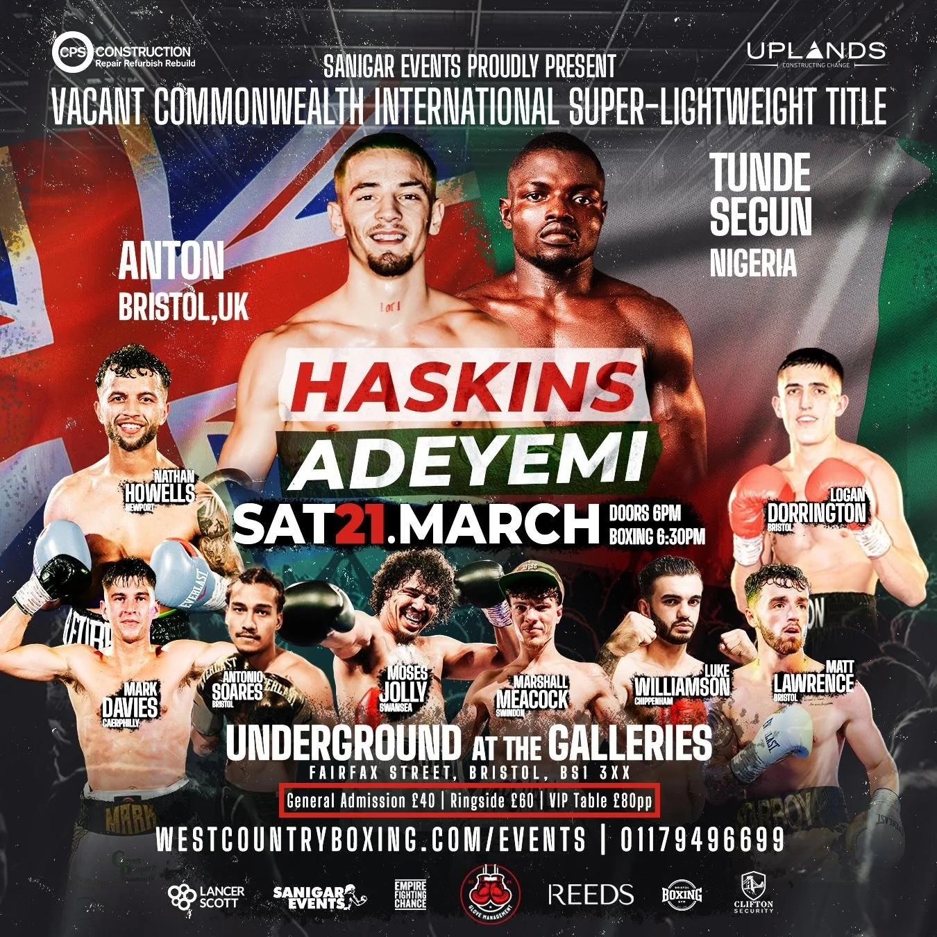 ABSOLUTELY STACKED‼️ 
Our FULL Bristol show line up for March 21st, it&rsquo;s going to be our best and most EXPLOSIVE show yet, tickets are available from the boxers now, this is definitely not one to miss!🥊‼️