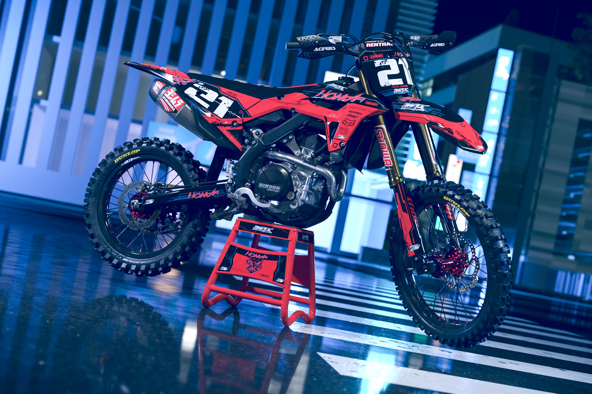 Dirt Industries Graphics Night Rider Graphics Kit for Motocross Bikes