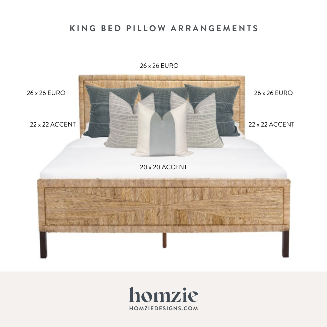 King bed throw pillow arrangement  Bed pillow arrangement, King bed pillows  arrangement, Bed pillows
