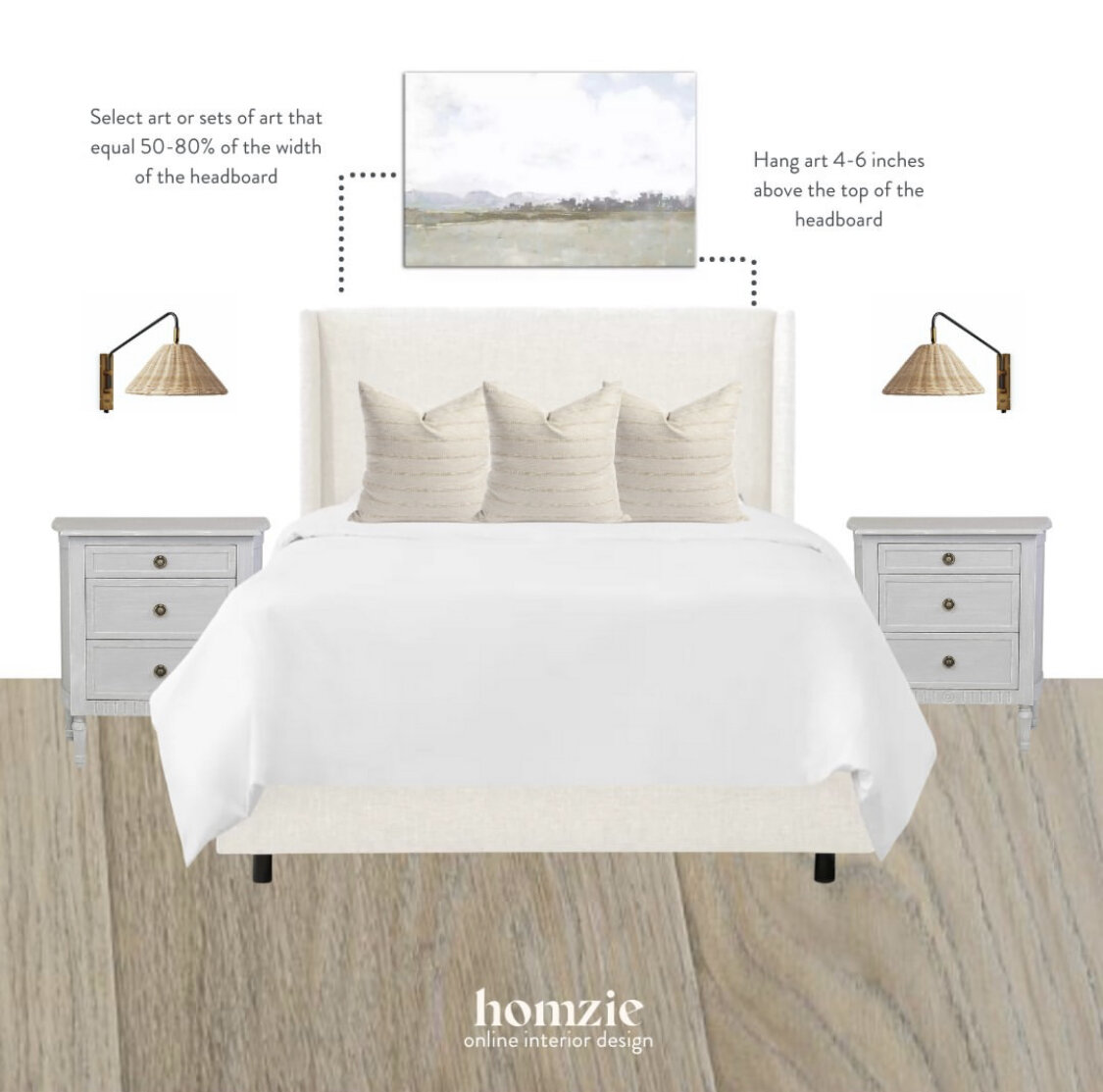 How to Arrange Throw Pillows on a Queen Size Bed — Homzie Designs