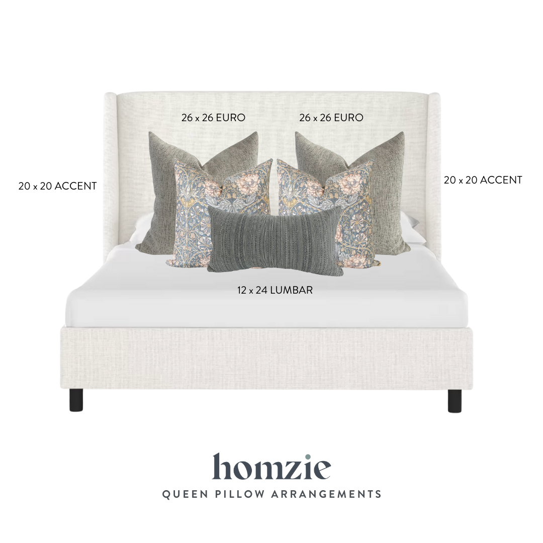 How to Arrange Throw Pillows on a Queen Size Bed — Homzie Designs