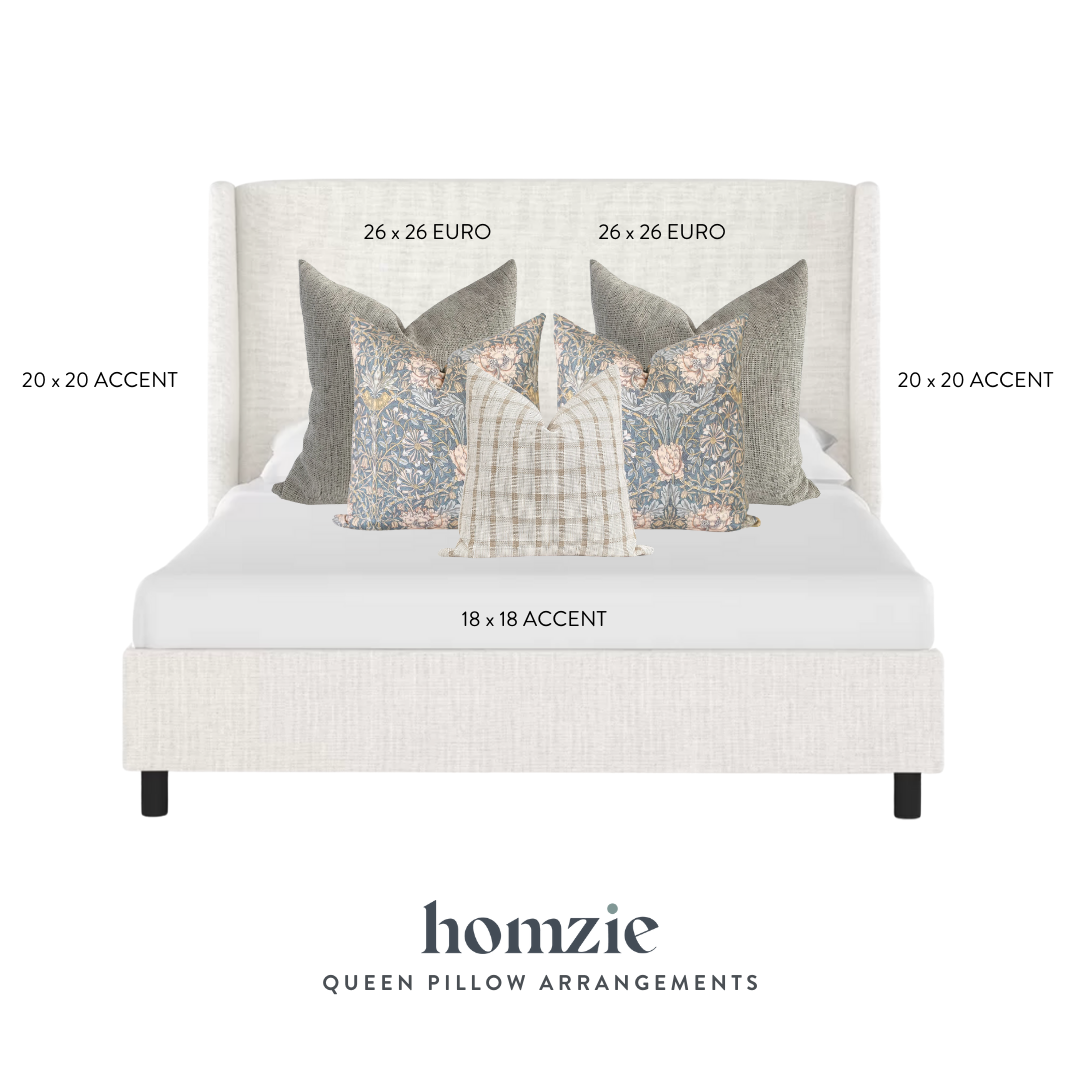 How to Arrange Throw Pillows on a Queen Size Bed — Homzie Designs