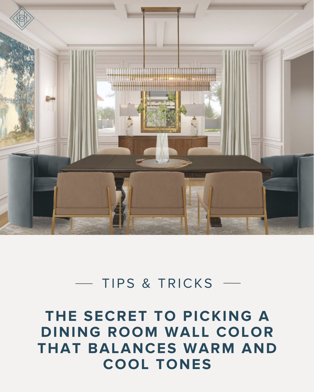 The Secret to Dining Room Wall Colors That Balance Warm and Cool Tones
