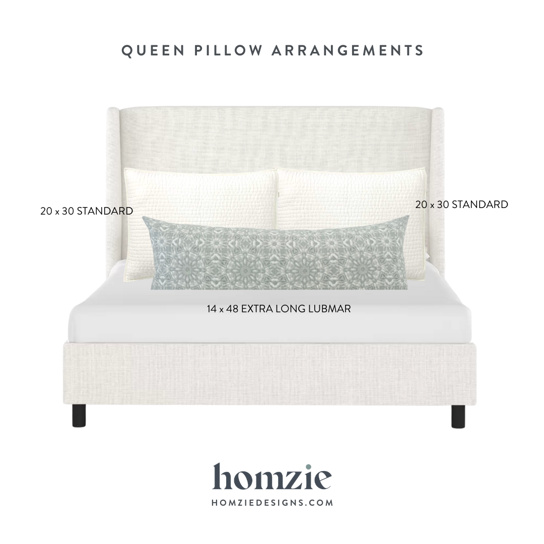 How to Arrange Pillows on a Queen Size Bed — Homzie Designs