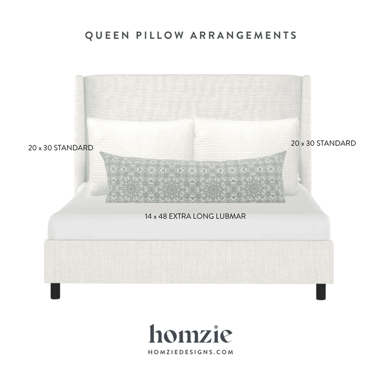 How to Arrange Pillows on a Queen Size Bed — Homzie Designs