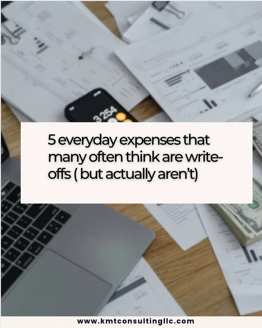 When it comes to write-offs, not everything that feels “business-related” actually counts. 🌿
Here are 5 everyday things people often think are deductible — but usually aren’t:
1️⃣ Daily coffee runs - Your morning latte migh