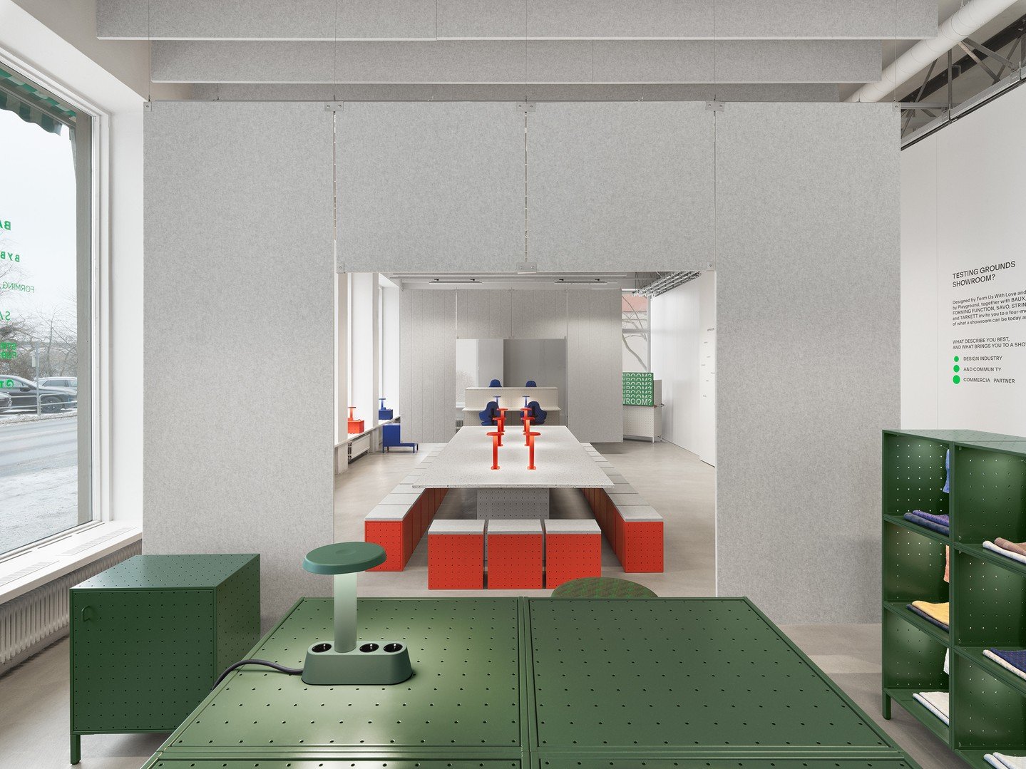 Some great images from the @formuswithlove studio this Febuary for the launch of X-Felt Floating from @bauxdesign⁠
⁠
The FUWL showroom installation explores a new way of shaping interiors&mdash;where acoustic elements become part of the architectural
