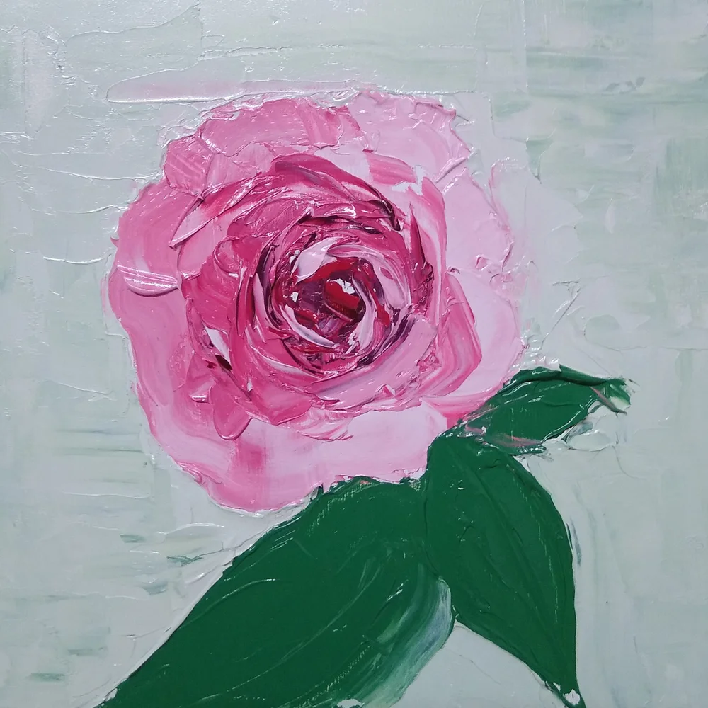 Pink Rose Oil Painting Adrian Lloyd Art