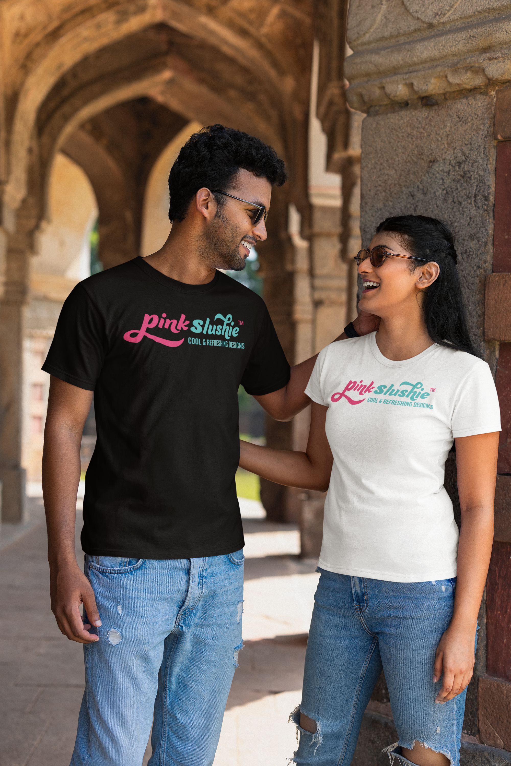 mockup-of-a-smiling-couple-wearing-gildan-t-shirts-in-the-isa-khan-mosque-m36752.png