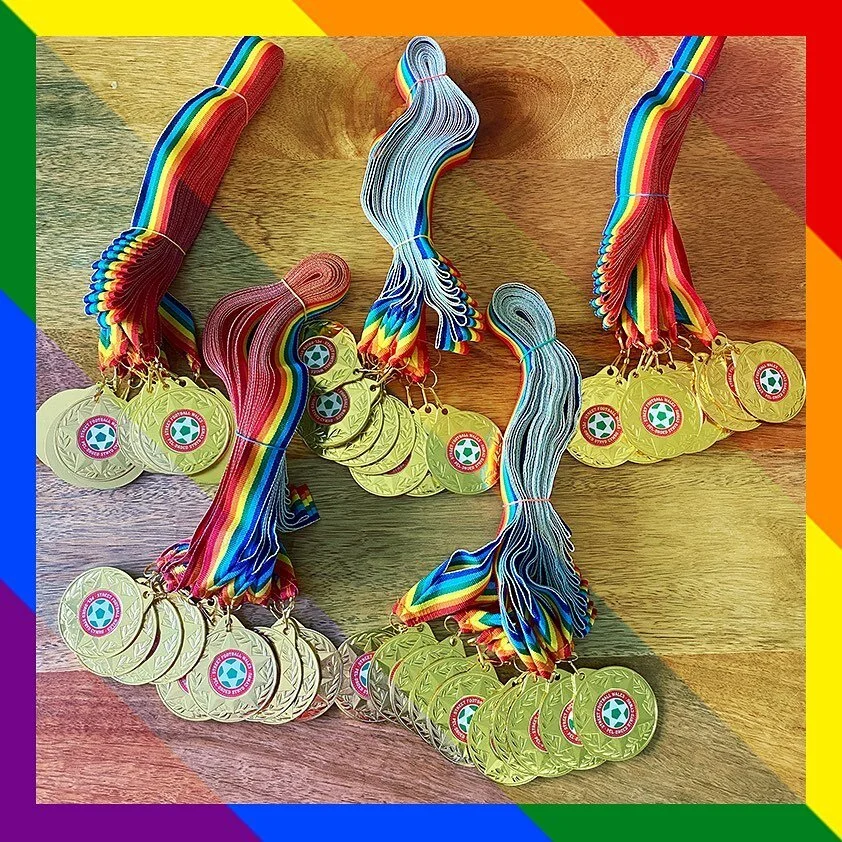 Our medals arrived yesterday for our internal training session next week that will include selected players from across our sessions👏 We have chosen the rainbow ribbons to show our support for pride month 🏳️&zwj;🌈 #loveislove #streetfootball #onet