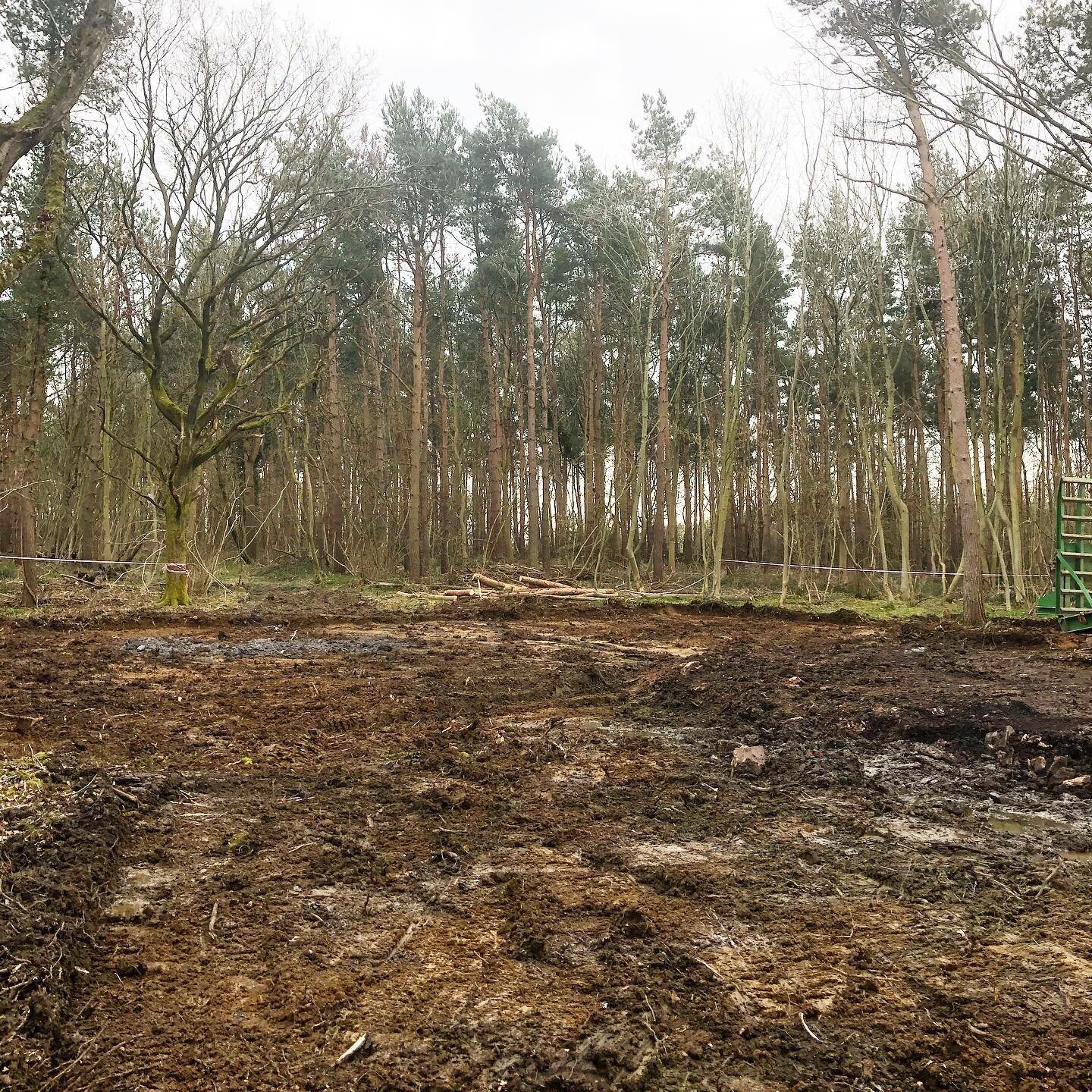Topsoil scraped off ready for car park construction. #discgolf #discgolflife #carpark #woodlandmanagement #discgolfshoutouts #discgolfeveryday #frisbeegolf