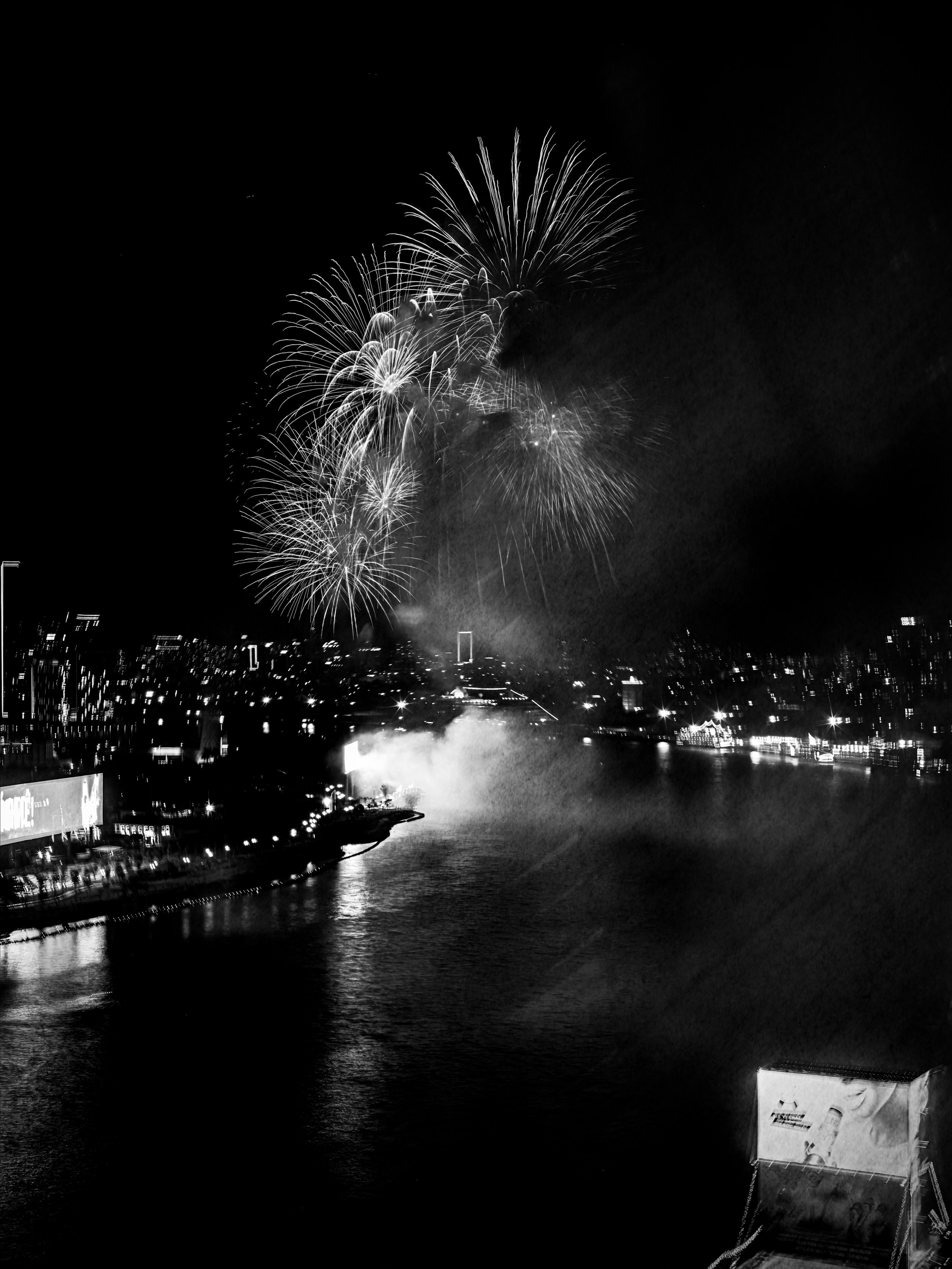 fireworks over the saigon river