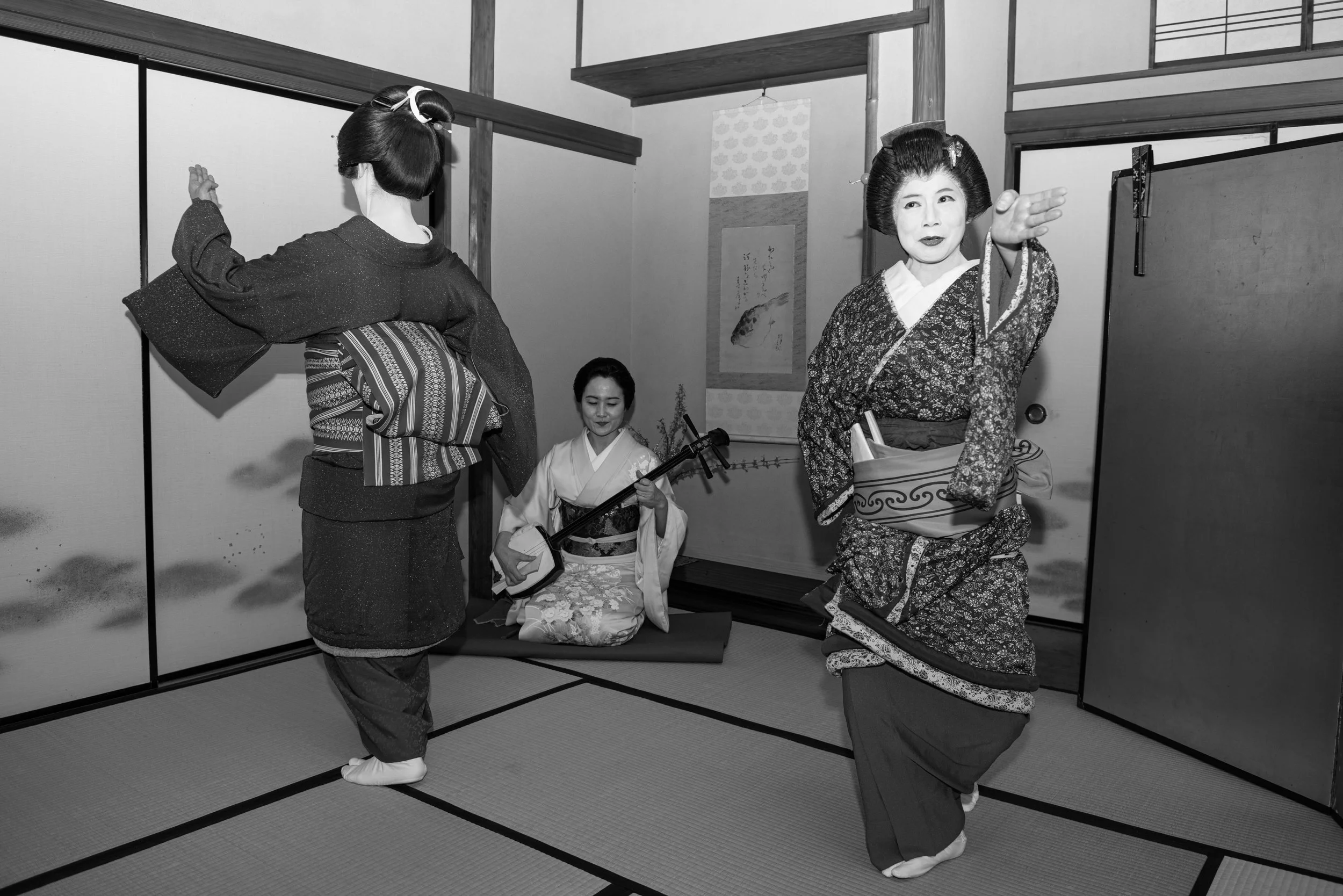 an evening spent with 3 geisha. 