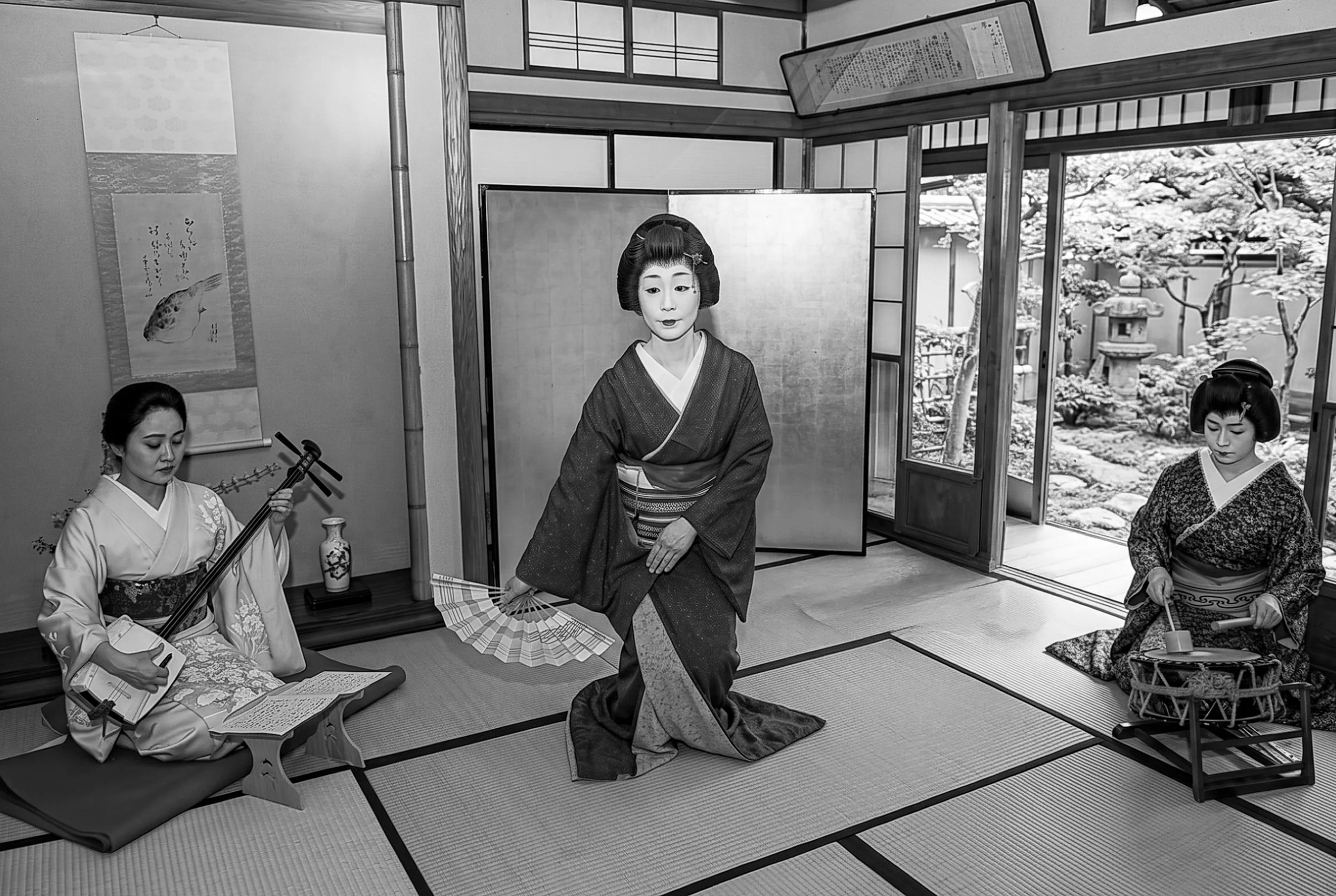 geisha musical performance , tokyo