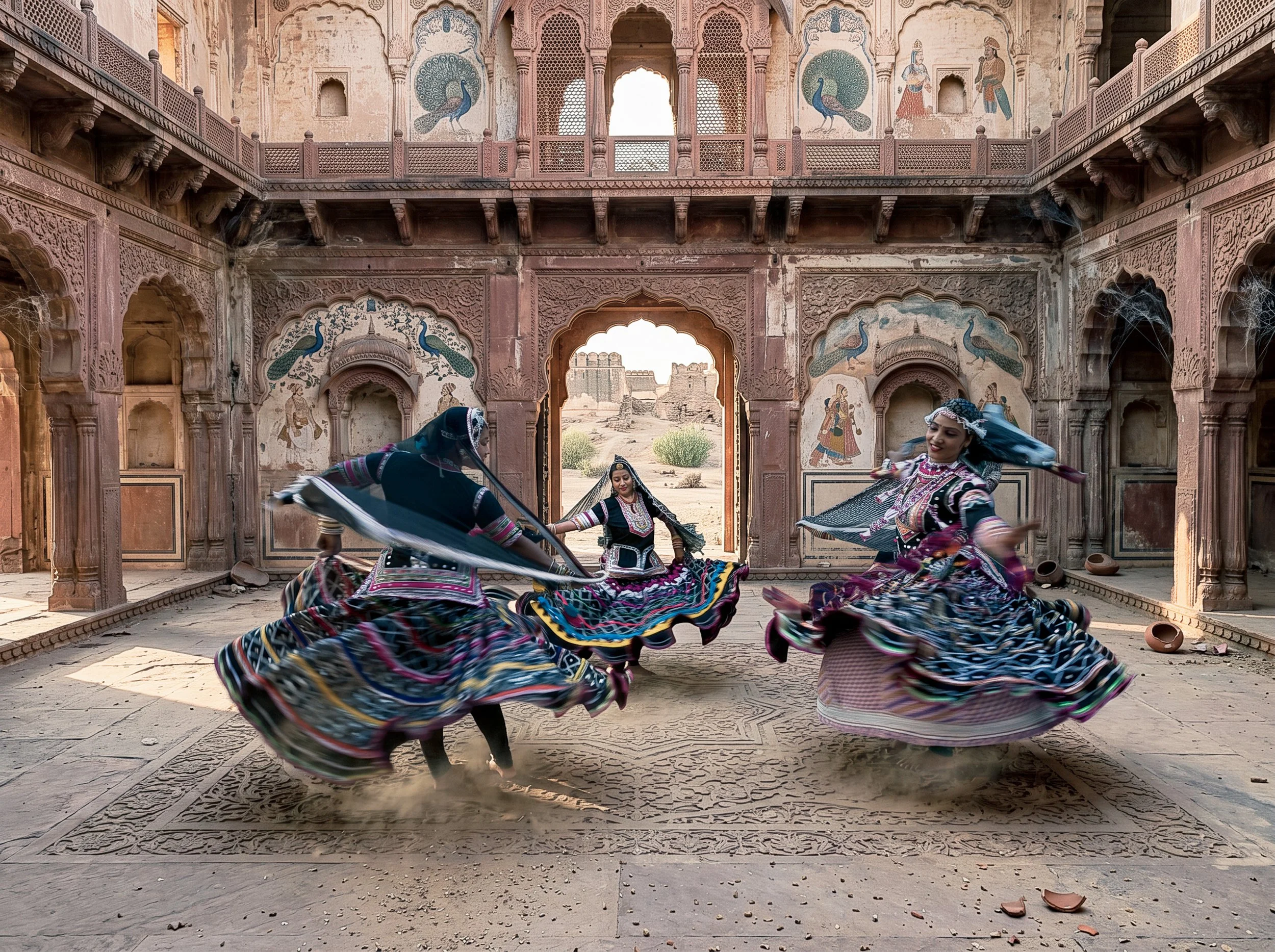 kabelia dancers in deserted palace