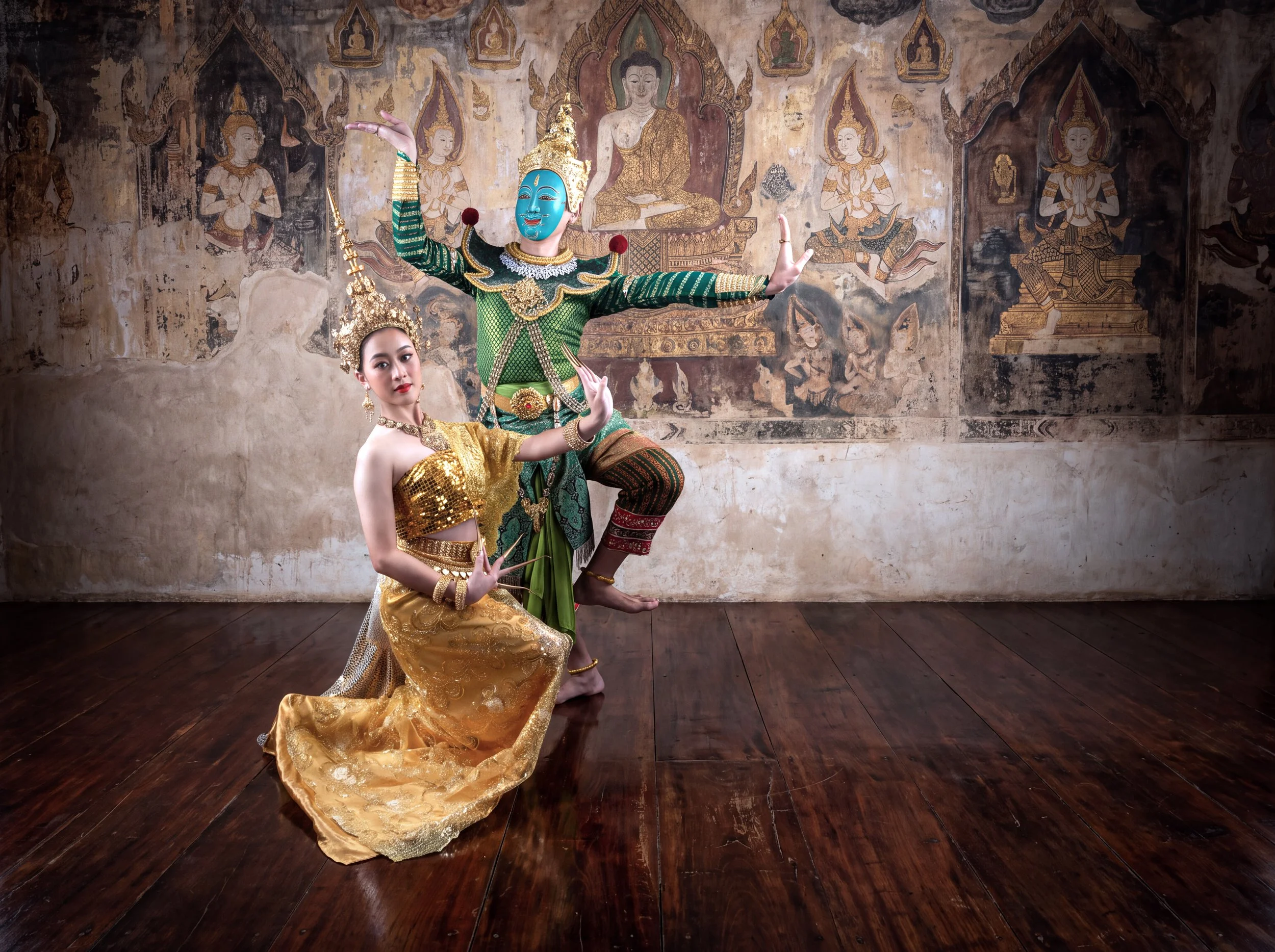 two thai me dee dancers , chiang mai 2022