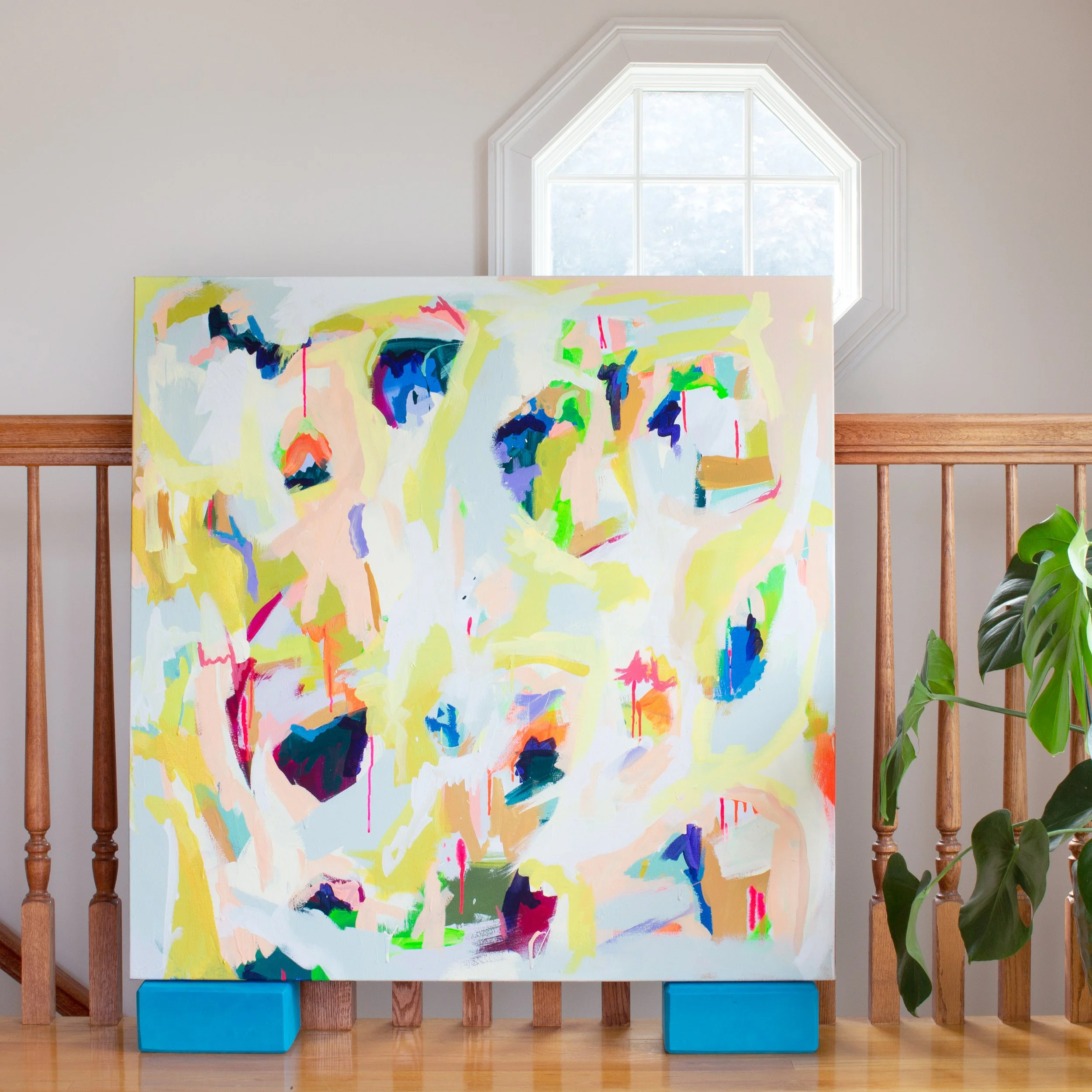 Be Still, This Dream Won't Last, Acrylic, Flashe, and Oil on Canvas, 42" x 42"