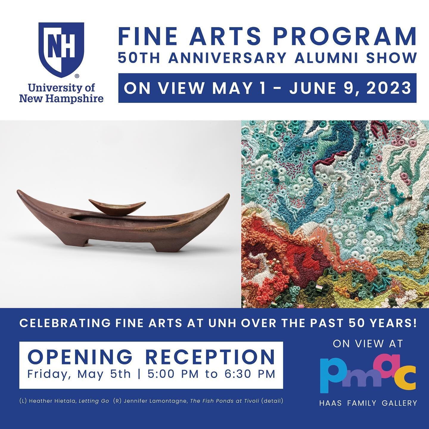 Spent the day installing the UNH Fine Arts Program 50th Anniversary Show at @pmacportsmouth with @woodchip47 ✨ Stop by the opening reception next Friday, May 5th to see the work. We have 22 artists from the graduating class of 1963 all the way to 202