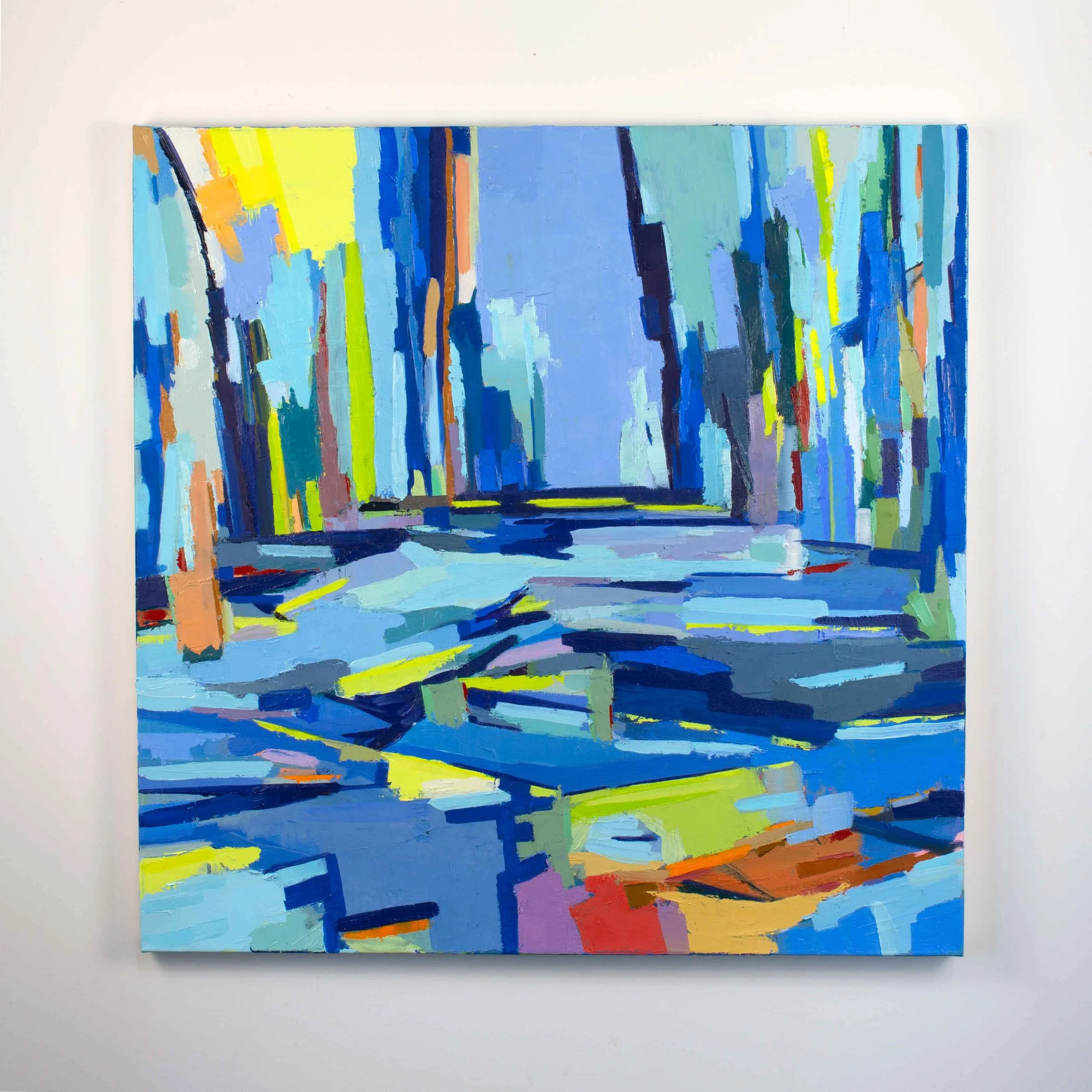 From the Bridge, oil on canvas, 30 inches x 30 inches