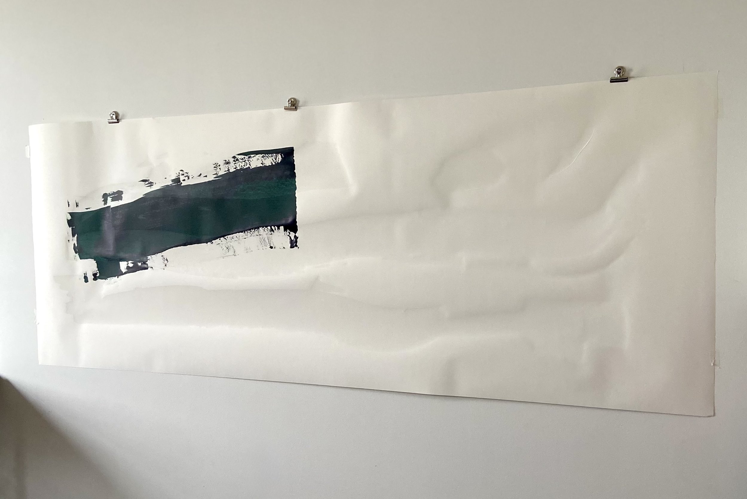 "Peace and Rumors of Peace", 8 x 3.5 feet. Acrylic on heavyweight paper. 2026.