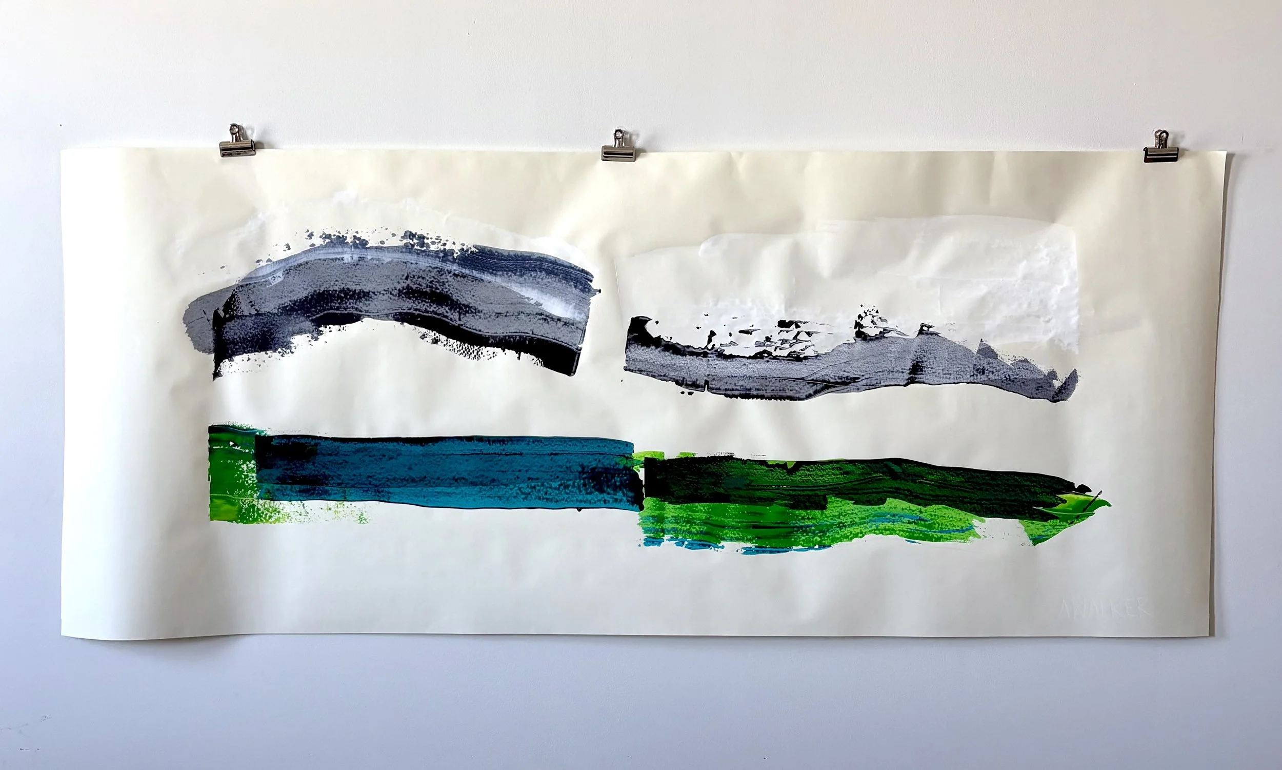 "As Below, So Above", 8 × 3.5 feet. Acrylic painting on heavyweight paper. 2026. The future is dictated by beliefs made in our own image.