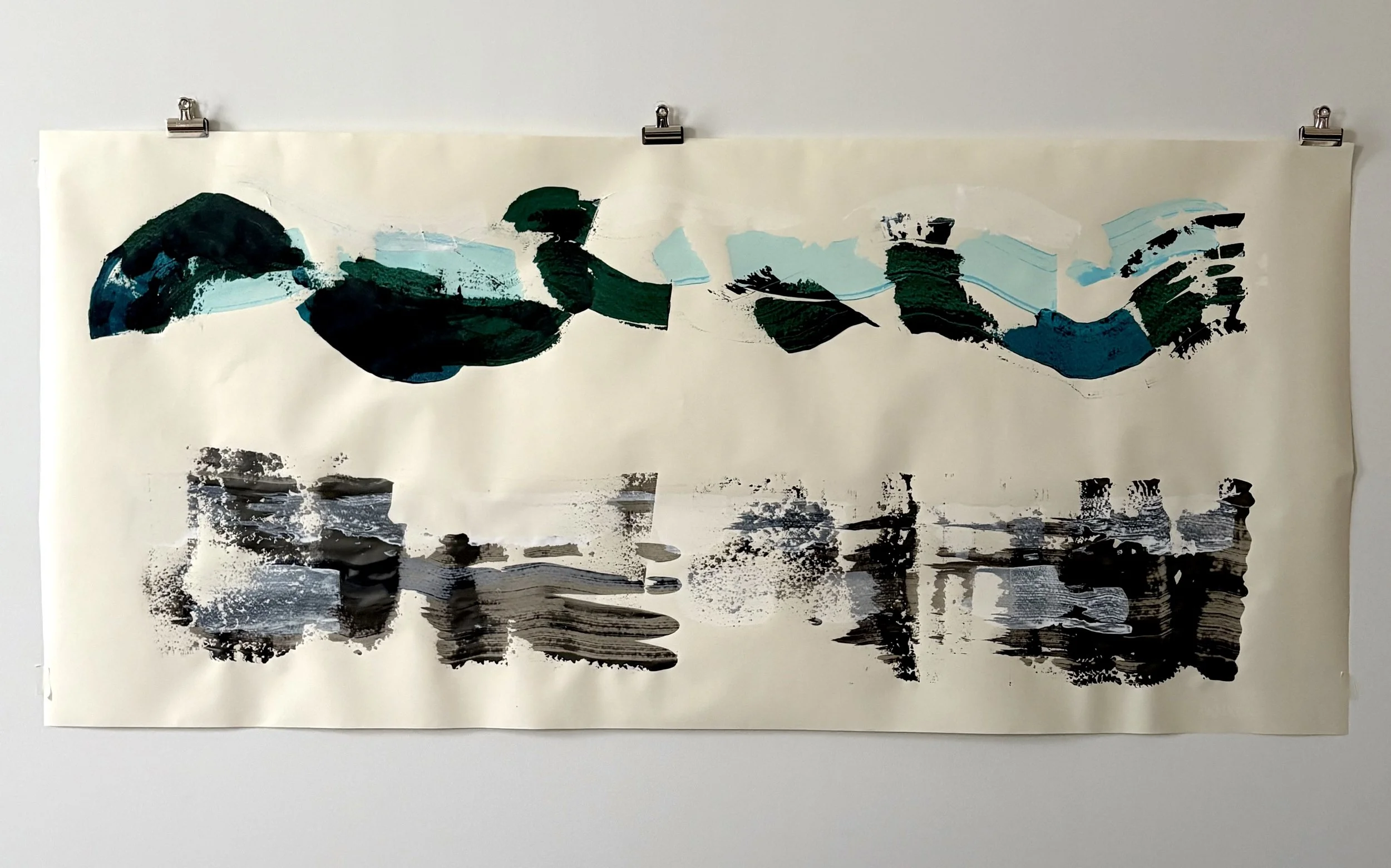 "They will receive garlands instead of ashes, And all the world shall acknowledge that they are People", 7 x 3.5 feet. Acrylic on heavyweight paper. 2026.