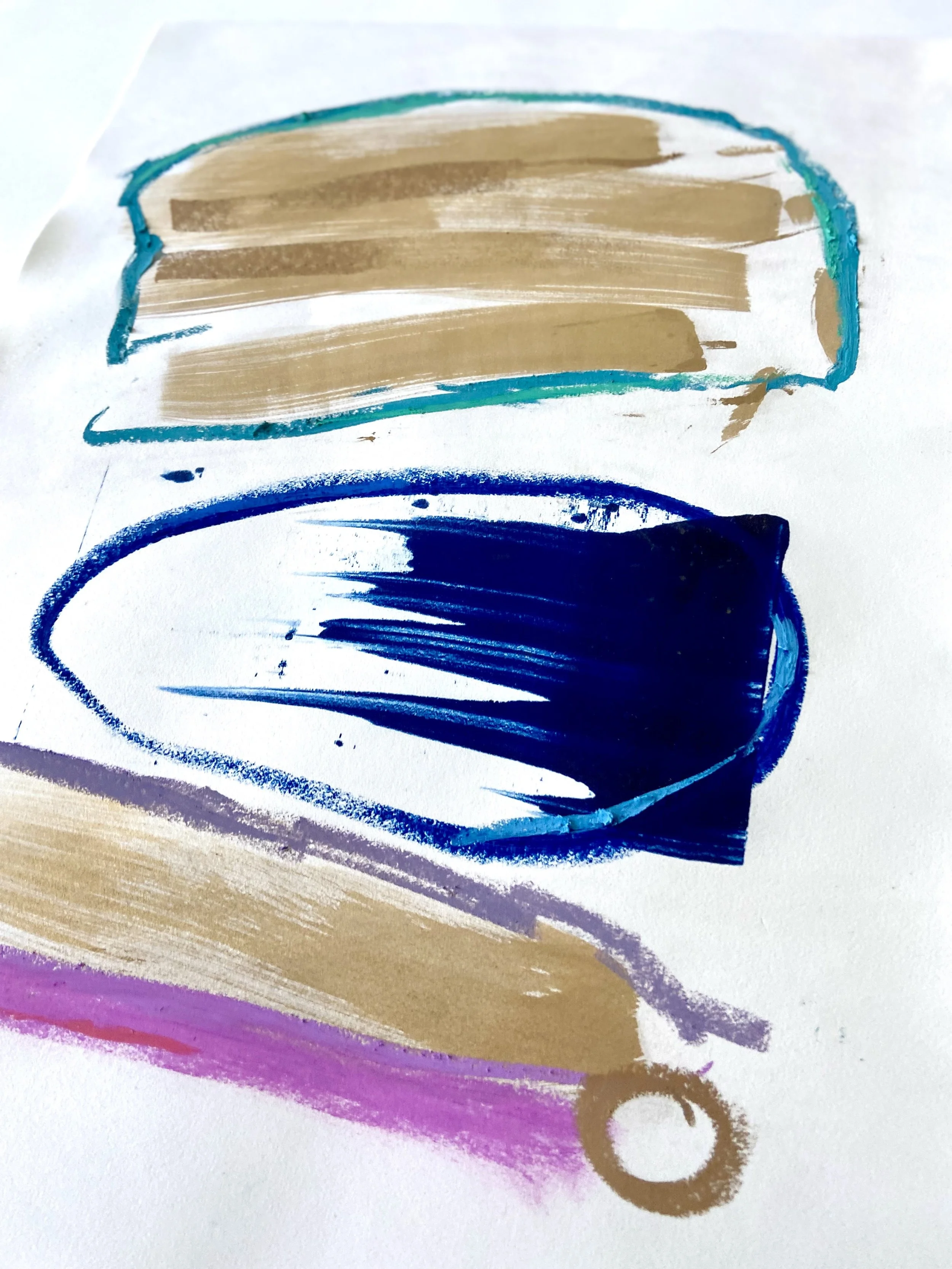 “One Morning You Woke Up”, 19 x 26 inches. Monotype print, gold dust, & oil pastel on paper.

Thinking about how none of us remember when we began. Thinking about the gift of waking up each morning. Thinking about waking up to a truth.